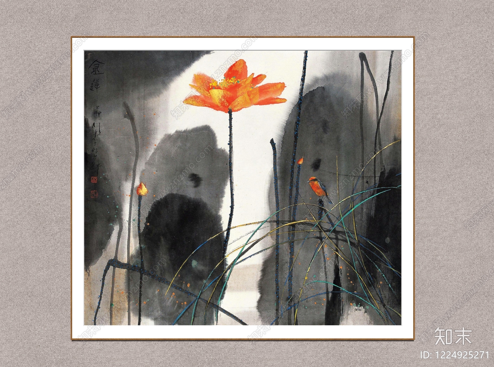 中式挂画SU模型下载【ID:1224925271】