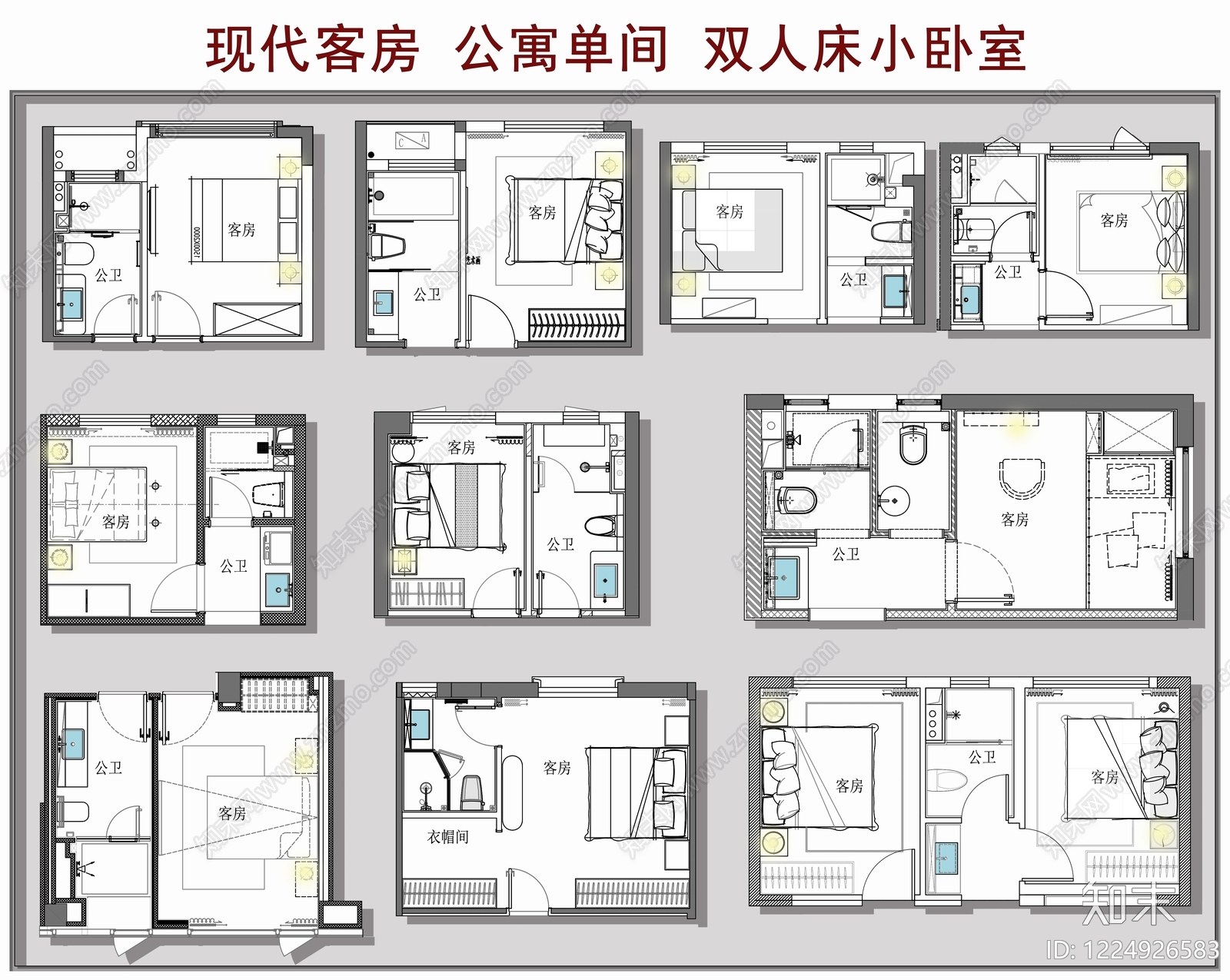 现代卧室CAD图纸