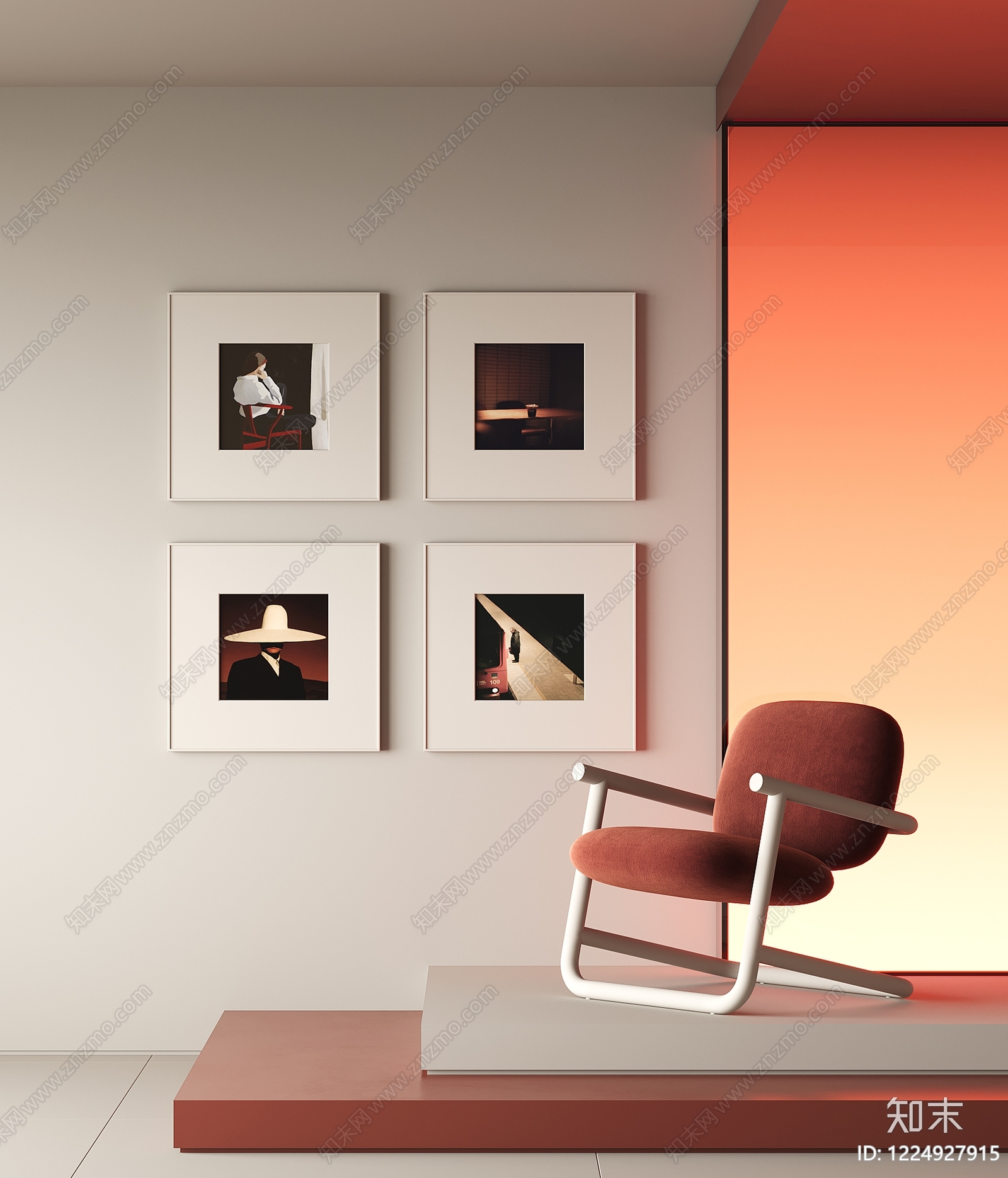 现代挂画3D模型下载【ID:1224927915】