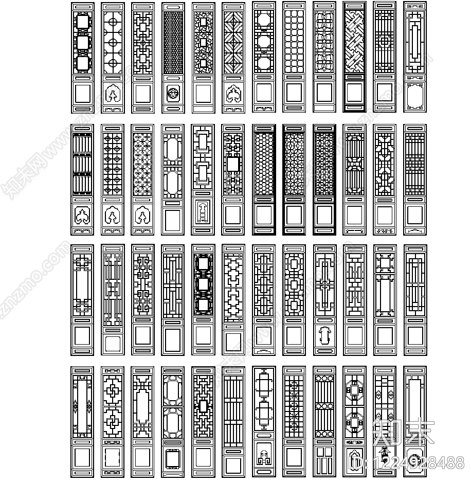 中式入户门CAD图纸