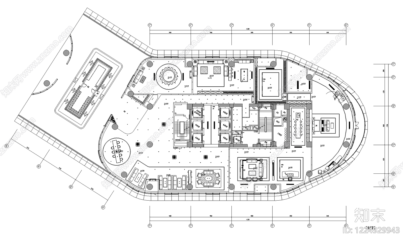 会所cad施工图下载【ID:1224929943】