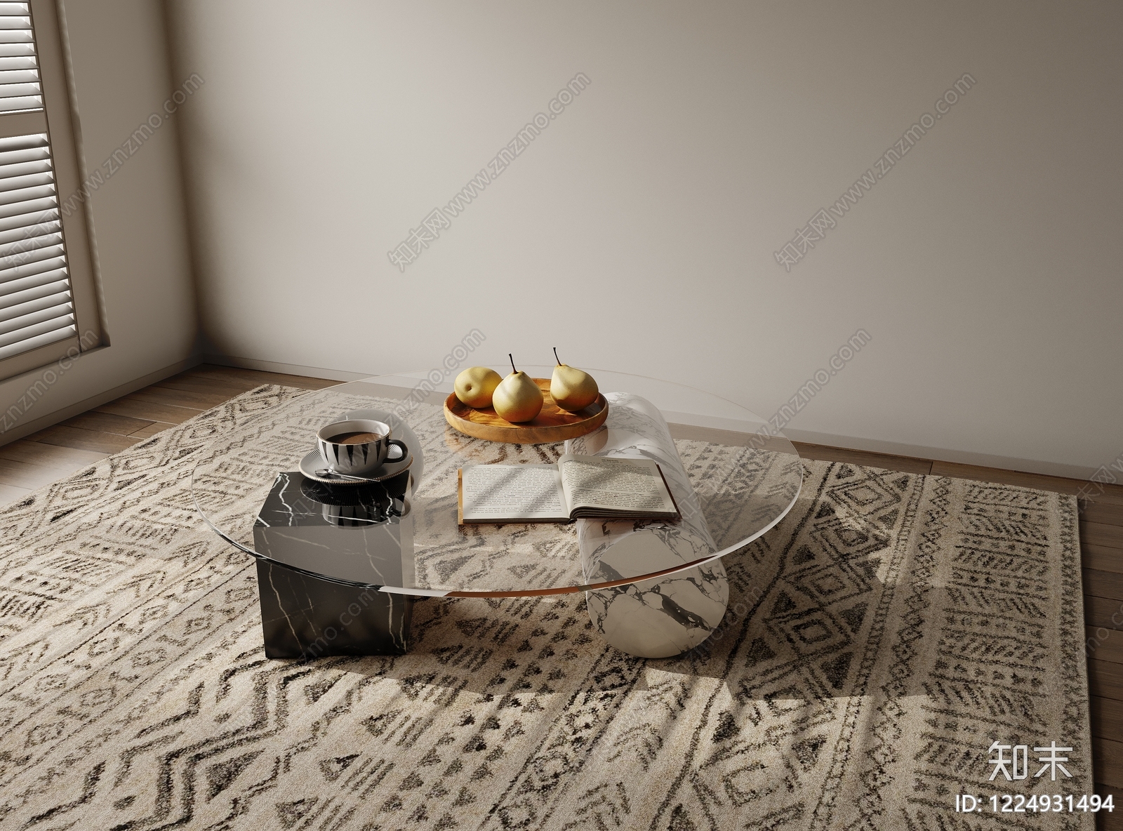 现代简约茶几3D模型下载【ID:1224931494】