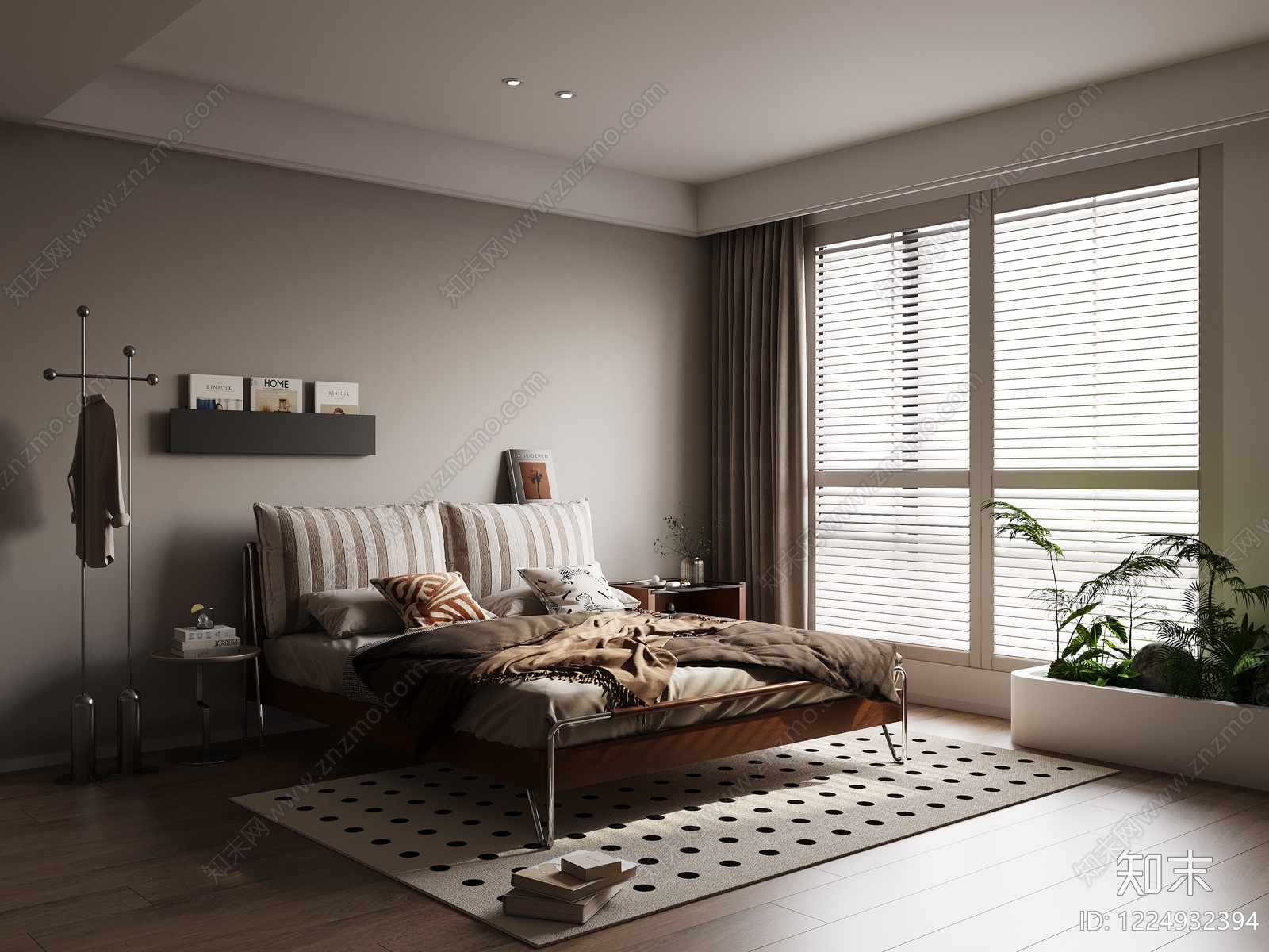 现代简约家居卧室3D模型下载【ID:1224932394】