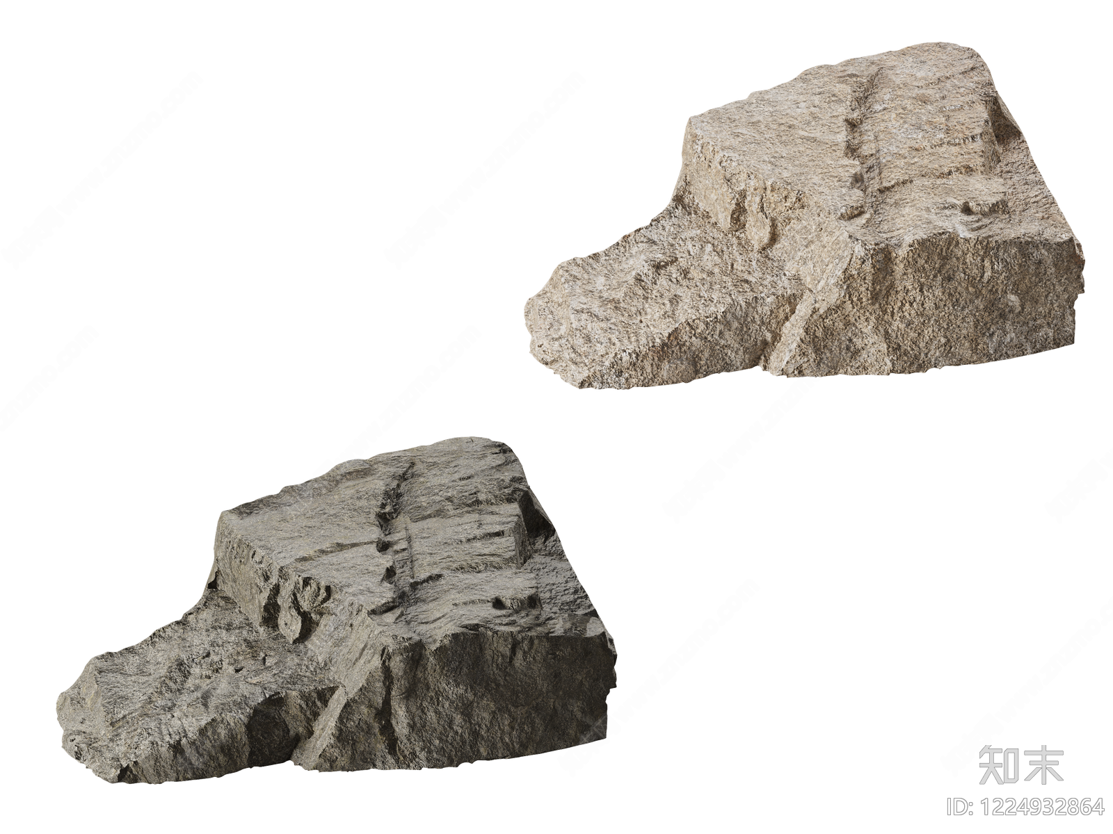 侘寂石头3D模型下载【ID:1224932864】
