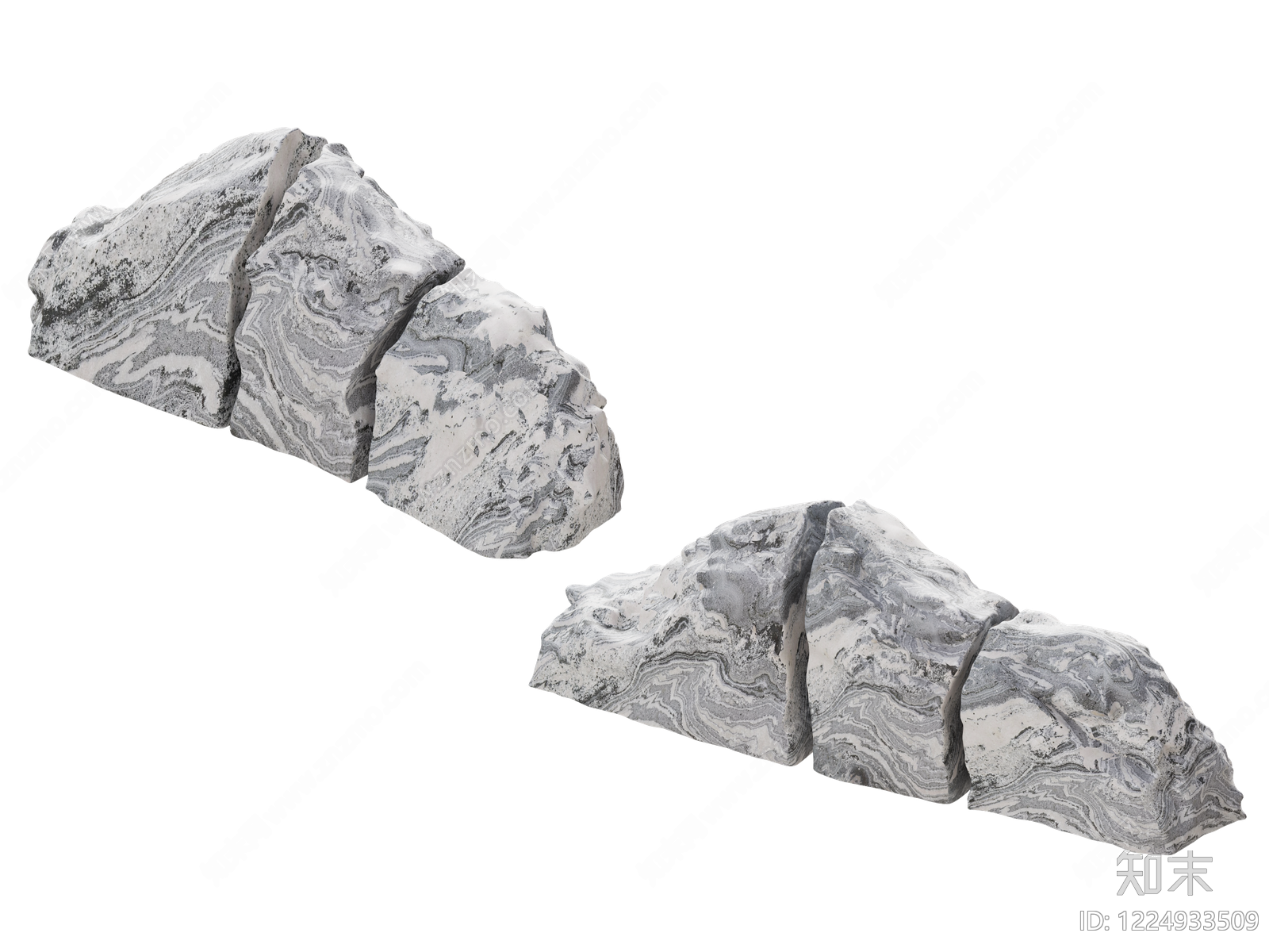 新中式石头3D模型下载【ID:1224933509】