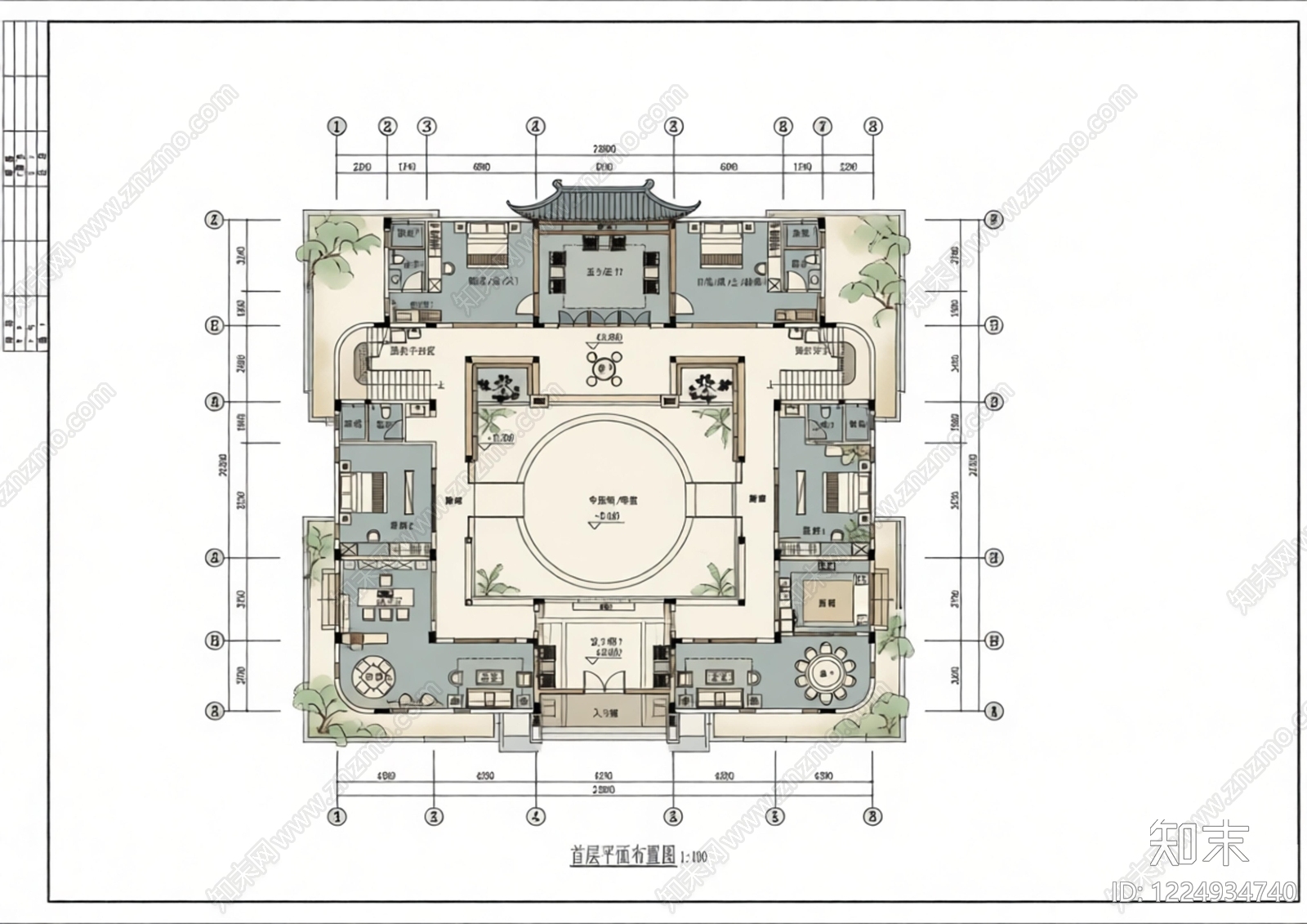 别墅cad施工图下载【ID:1224934740】