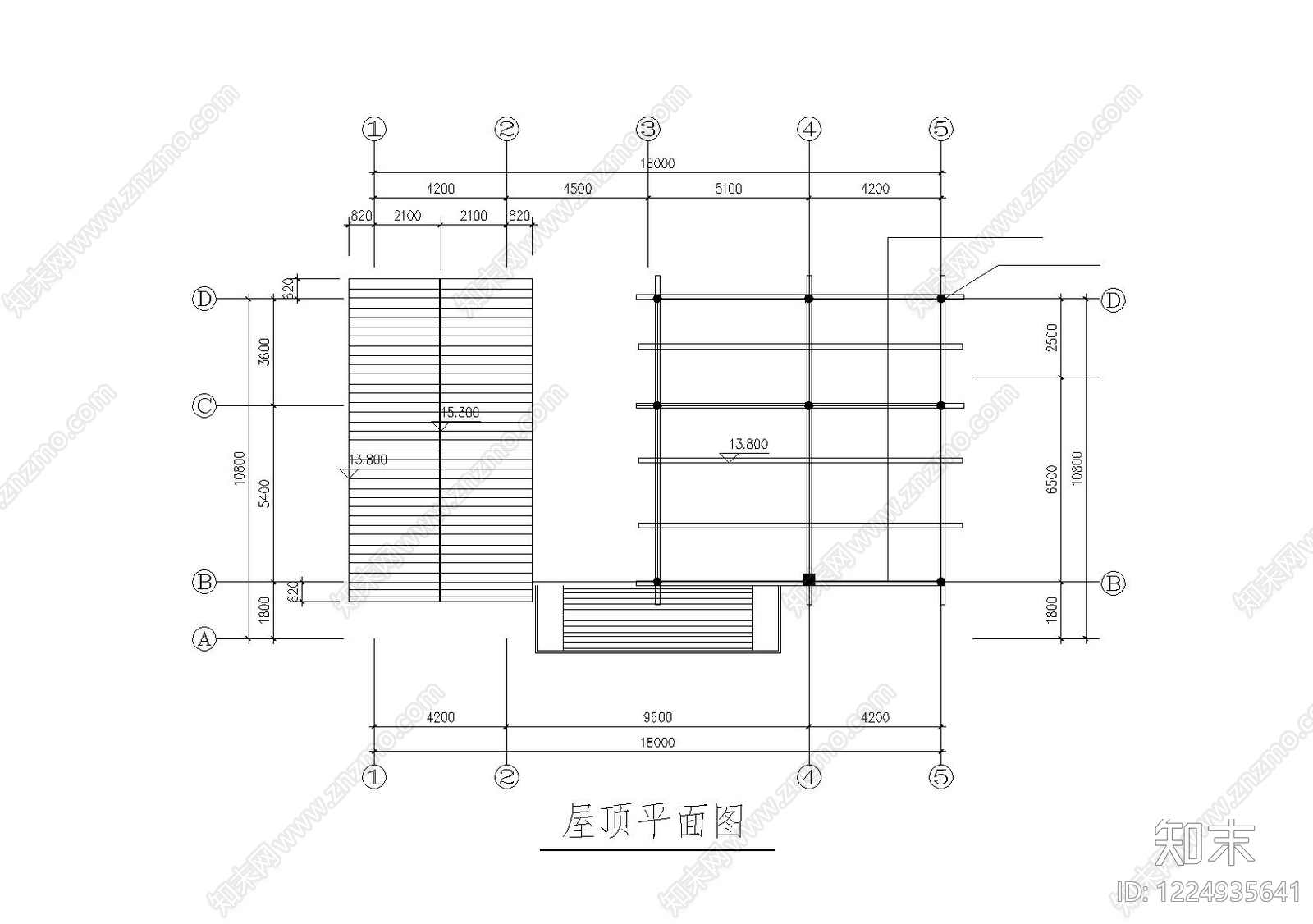 别墅建筑cad施工图下载【ID:1224935641】