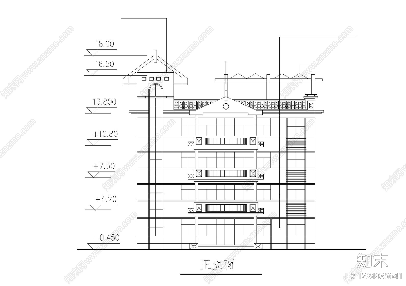 别墅建筑cad施工图下载【ID:1224935641】
