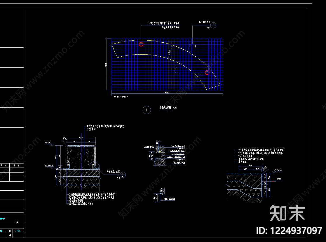 口袋公园cad施工图下载【ID:1224937097】