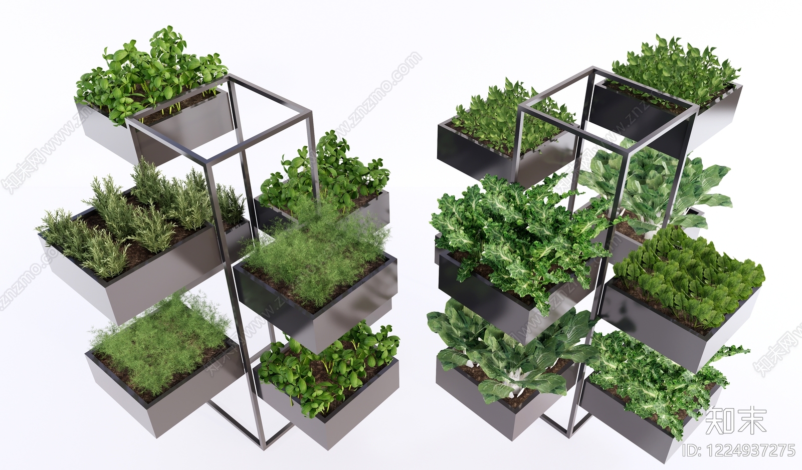 现代简约花几SU模型草图