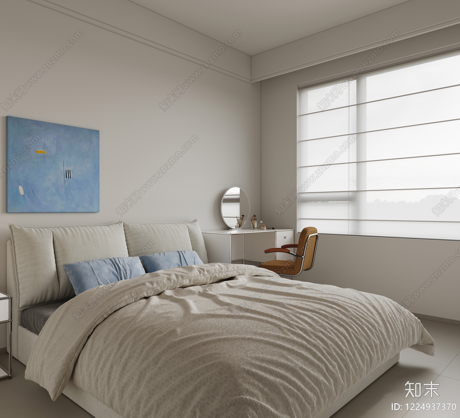 现代简约家居卧室3D模型下载【ID:1224937370】