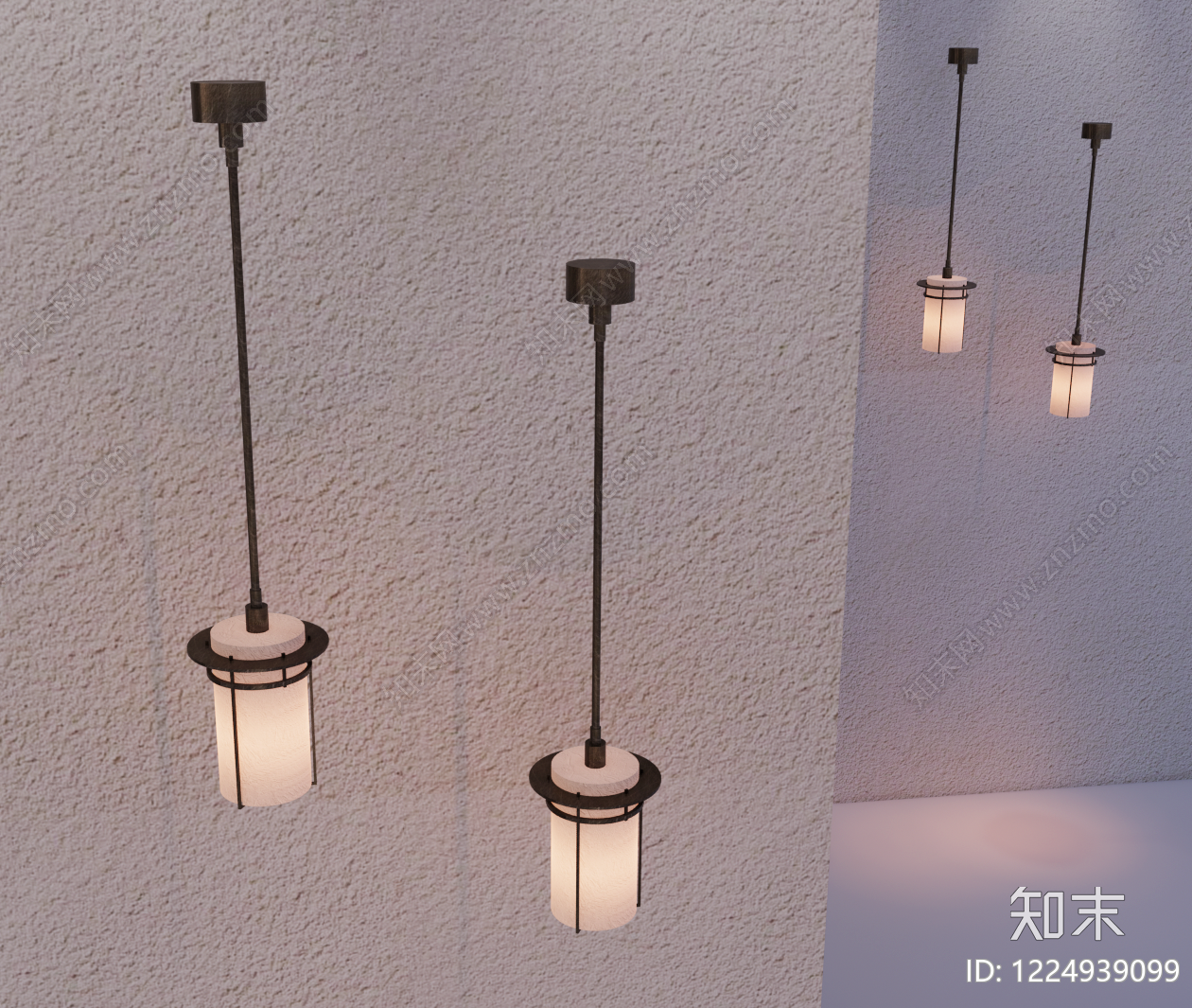新中式艺术吊灯3D模型下载【ID:1224939099】