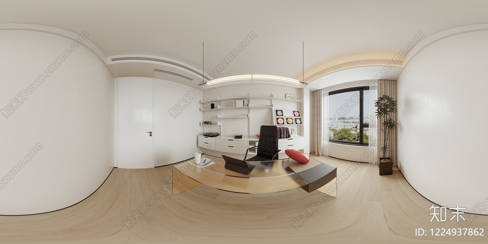 极简经理办公室3D模型下载【ID:1224937862】