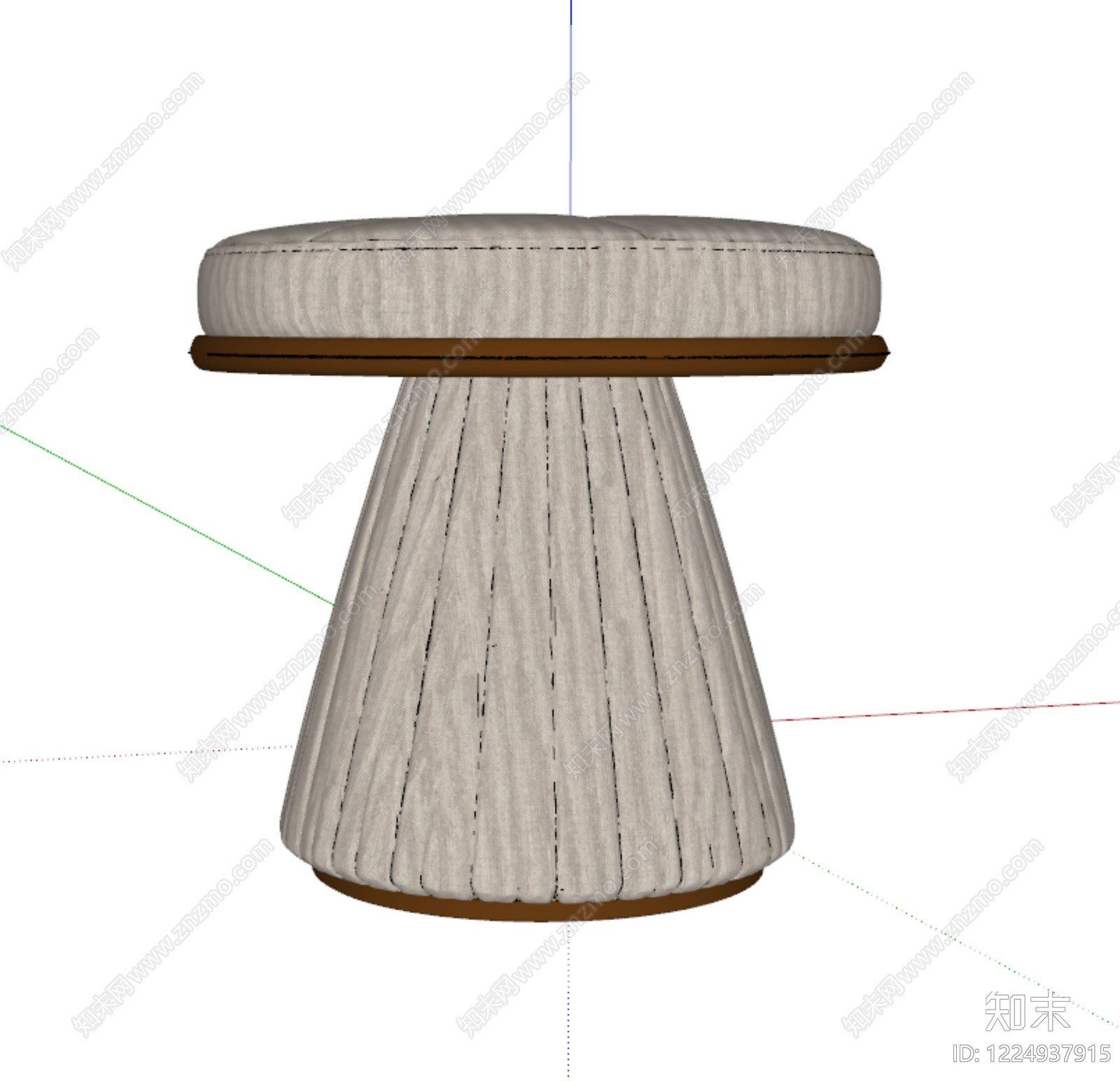 轻奢沙发凳SU模型下载【ID:1224937915】