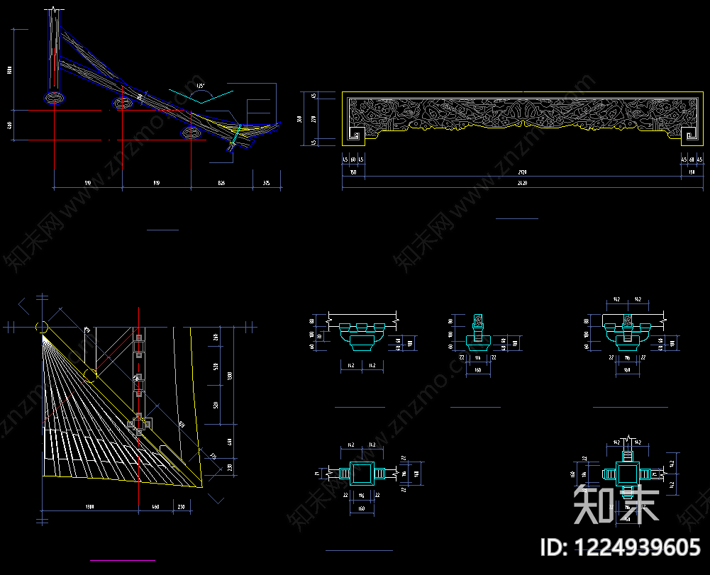 公园休憩廊亭cad施工图下载【ID:1224939605】