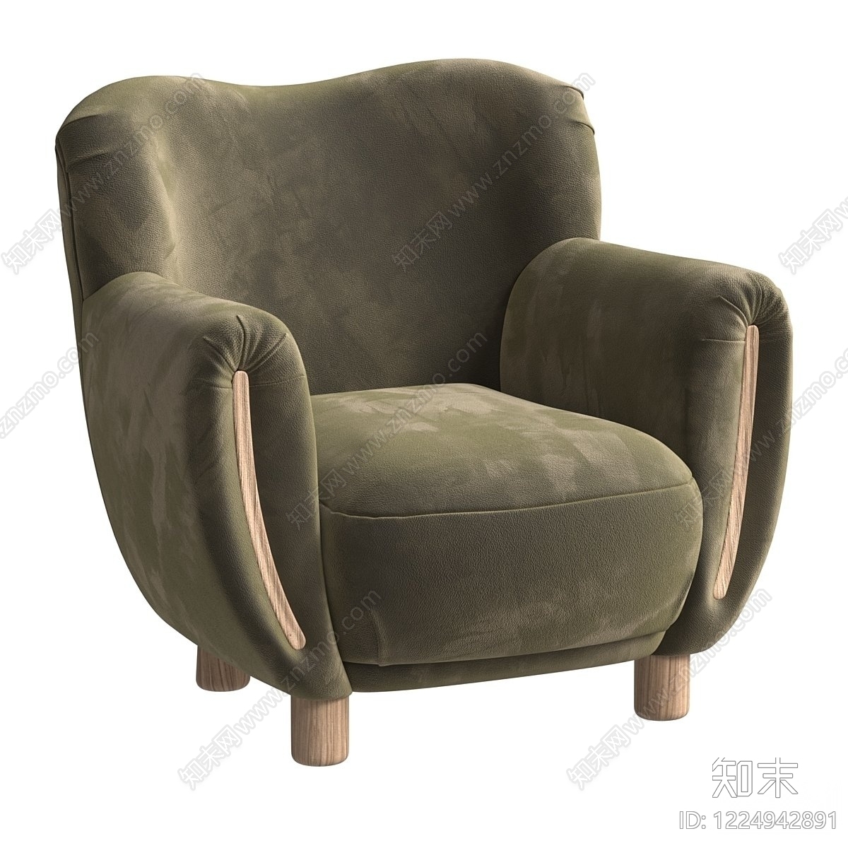 中古风单人沙发3D模型下载【ID:1224942891】