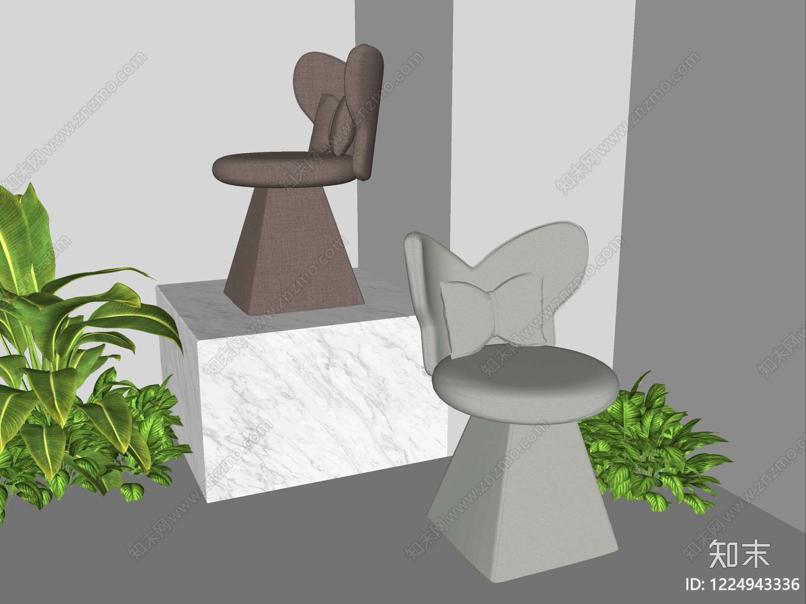 现代休闲椅SU模型下载【ID:1224943336】