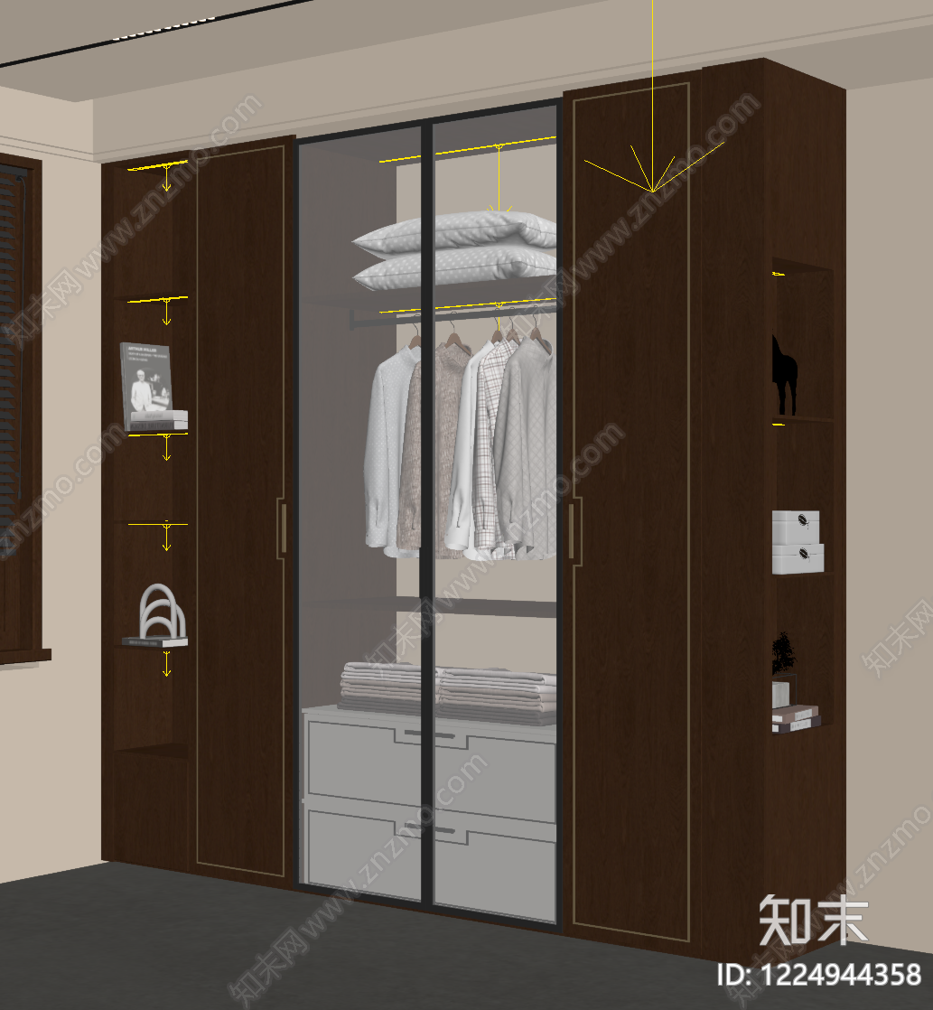 轻奢衣柜SU模型下载【ID:1224944358】