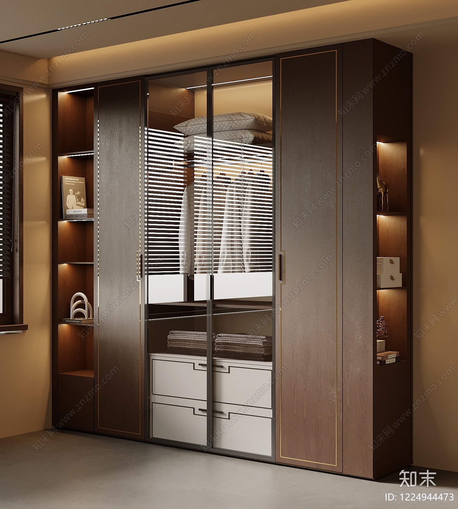 轻奢衣柜3D模型下载【ID:1224944473】
