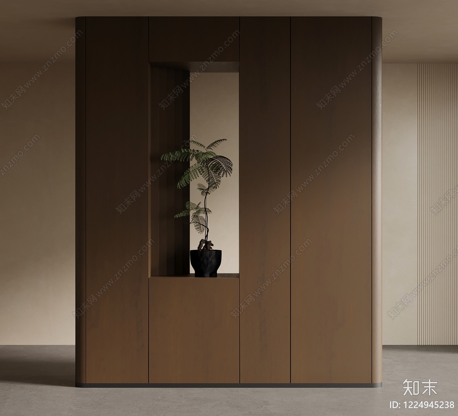 极简玄关柜3D模型下载【ID:1224945238】