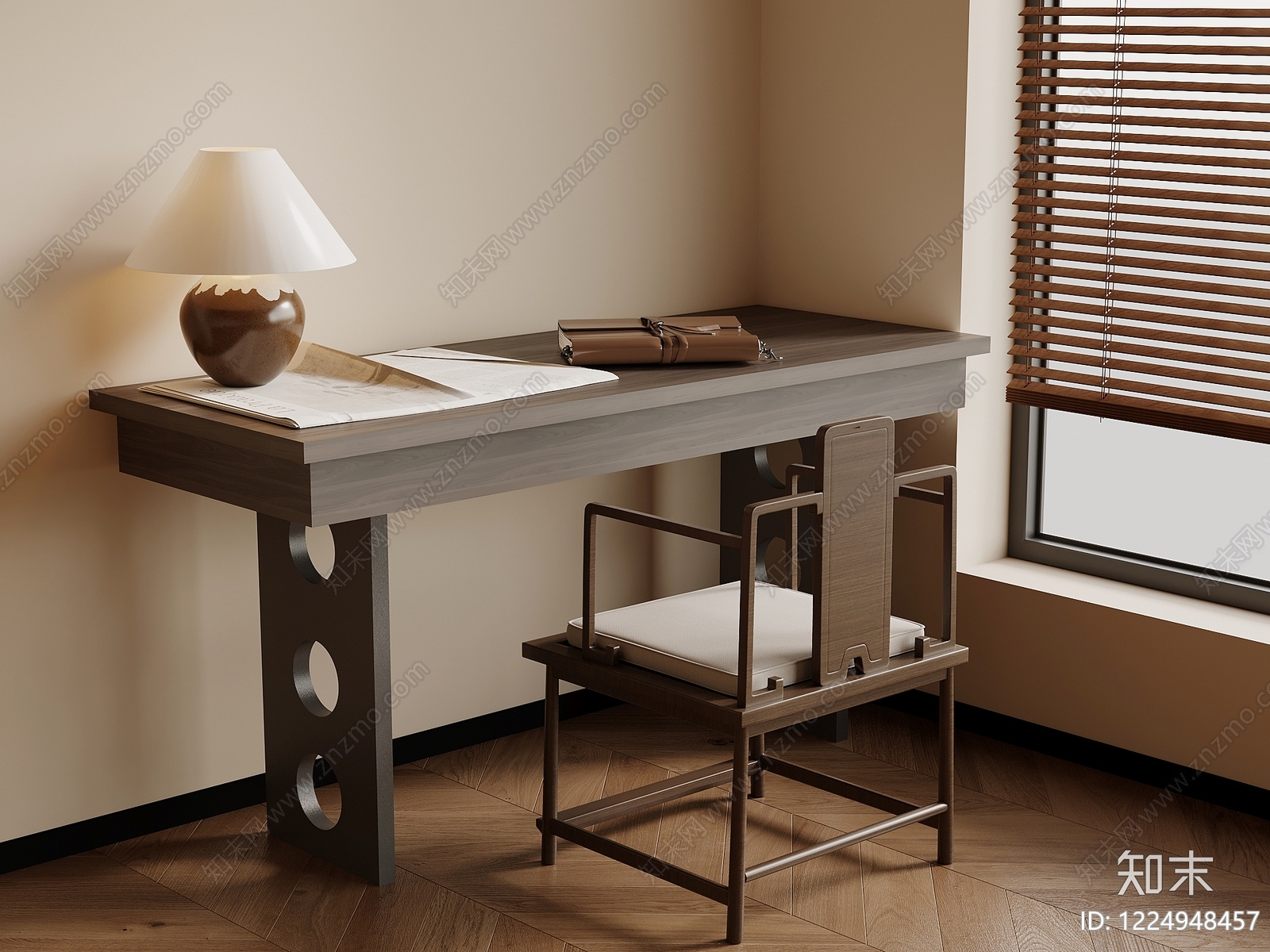 书桌椅3D模型下载【ID:1224948457】