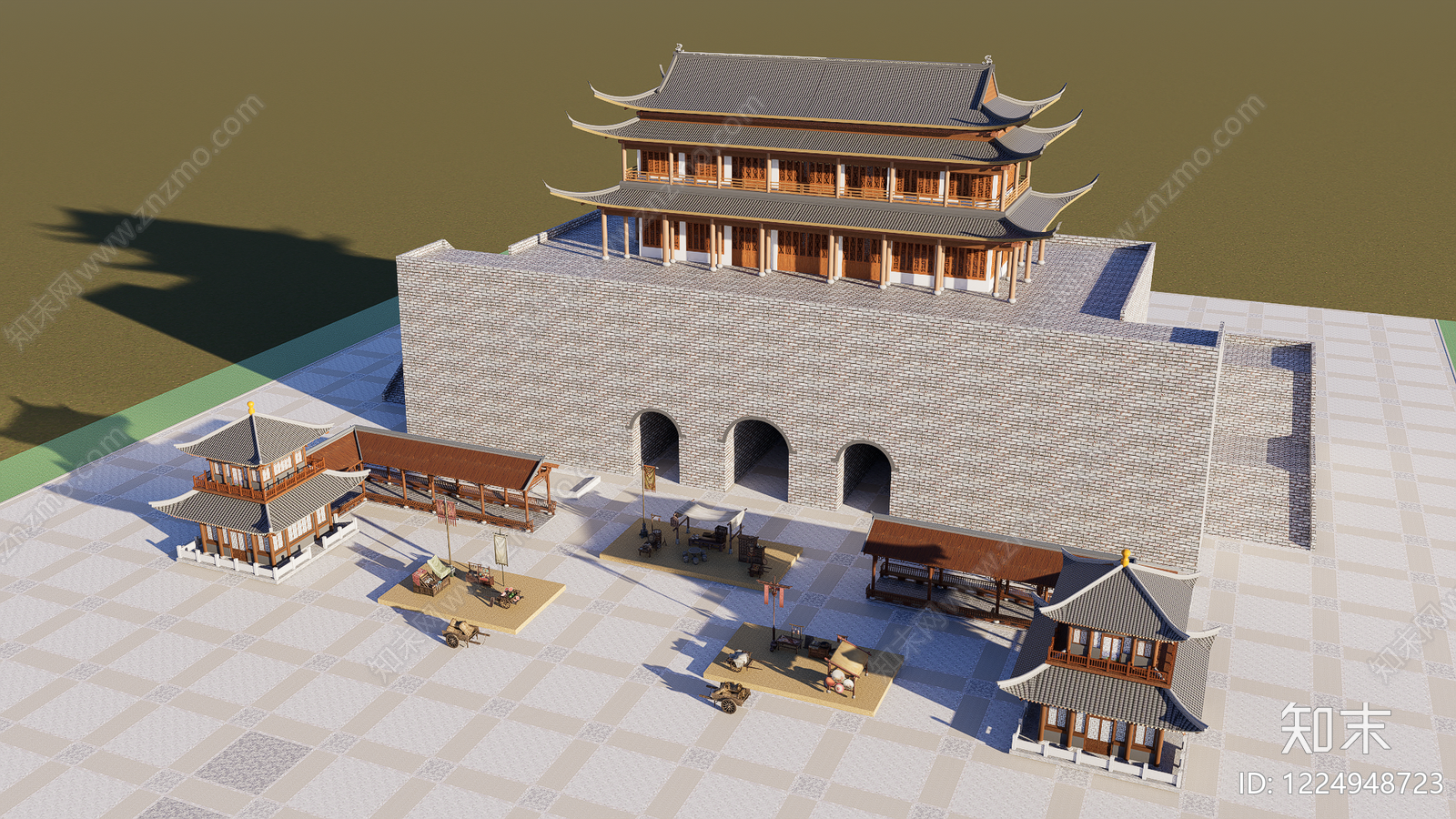中式古建古建3D模型下载【ID:1224948723】