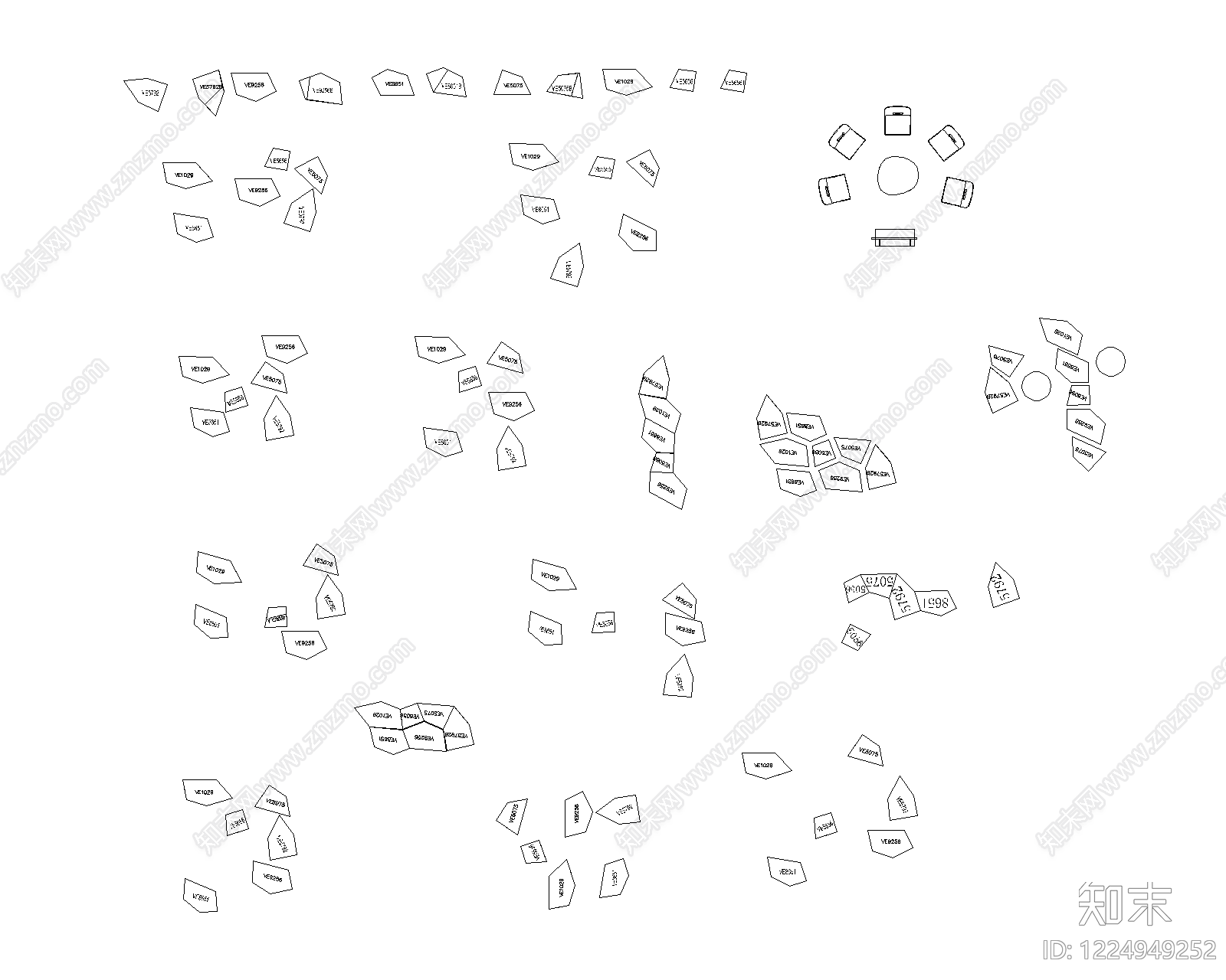 办公家具图库cad施工图下载【ID:1224949252】