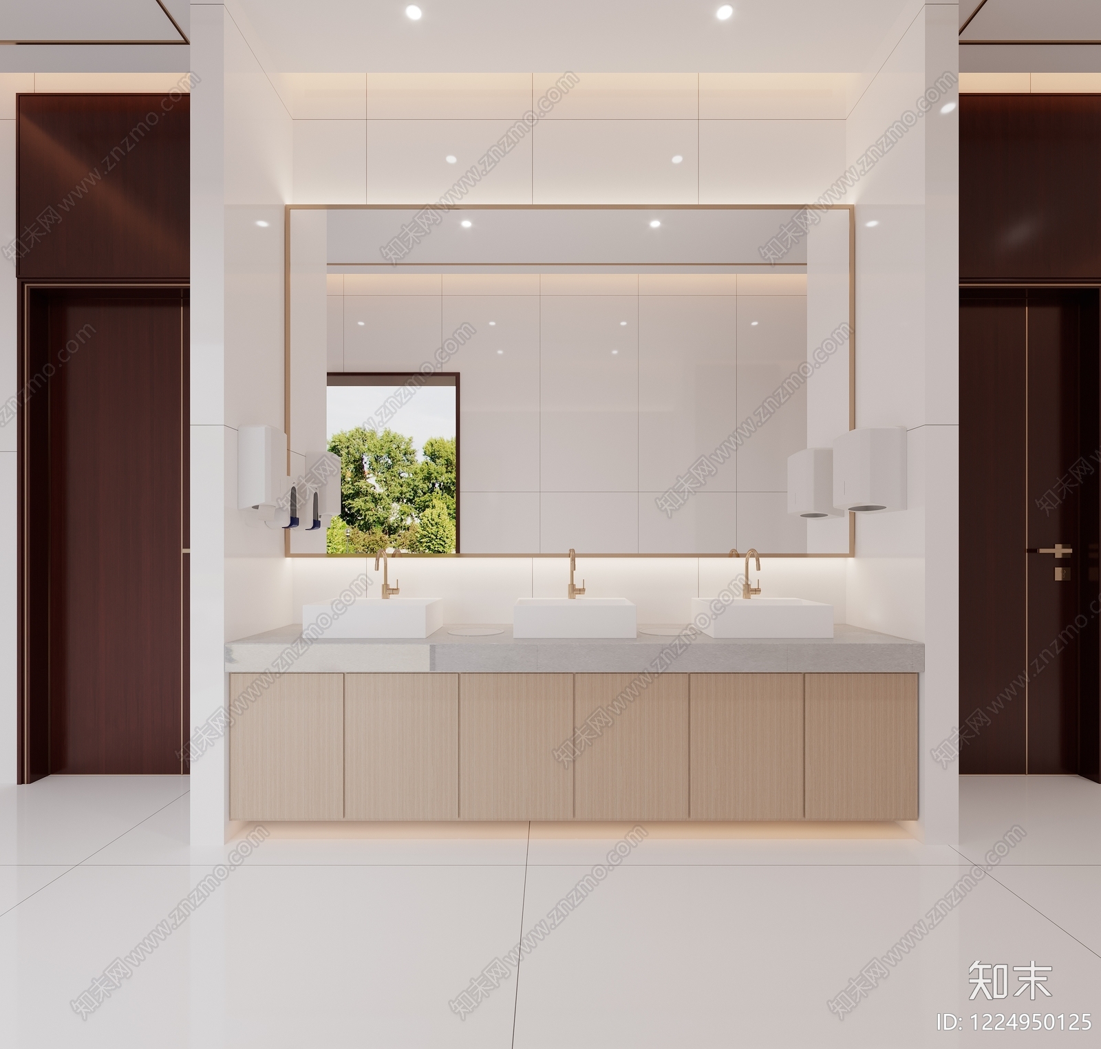 极简公共卫生间3D模型下载【ID:1224950125】