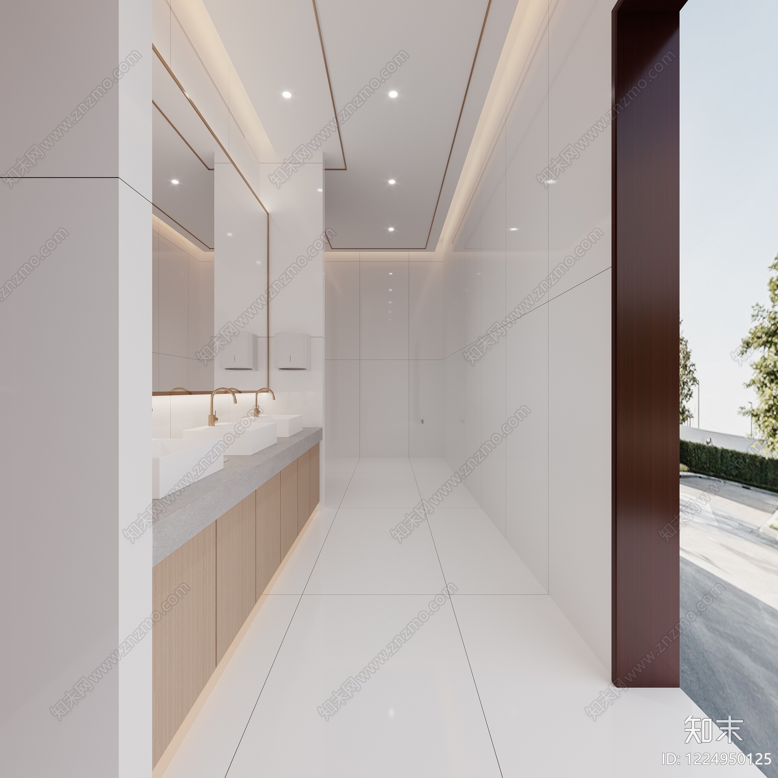 极简公共卫生间3D模型下载【ID:1224950125】