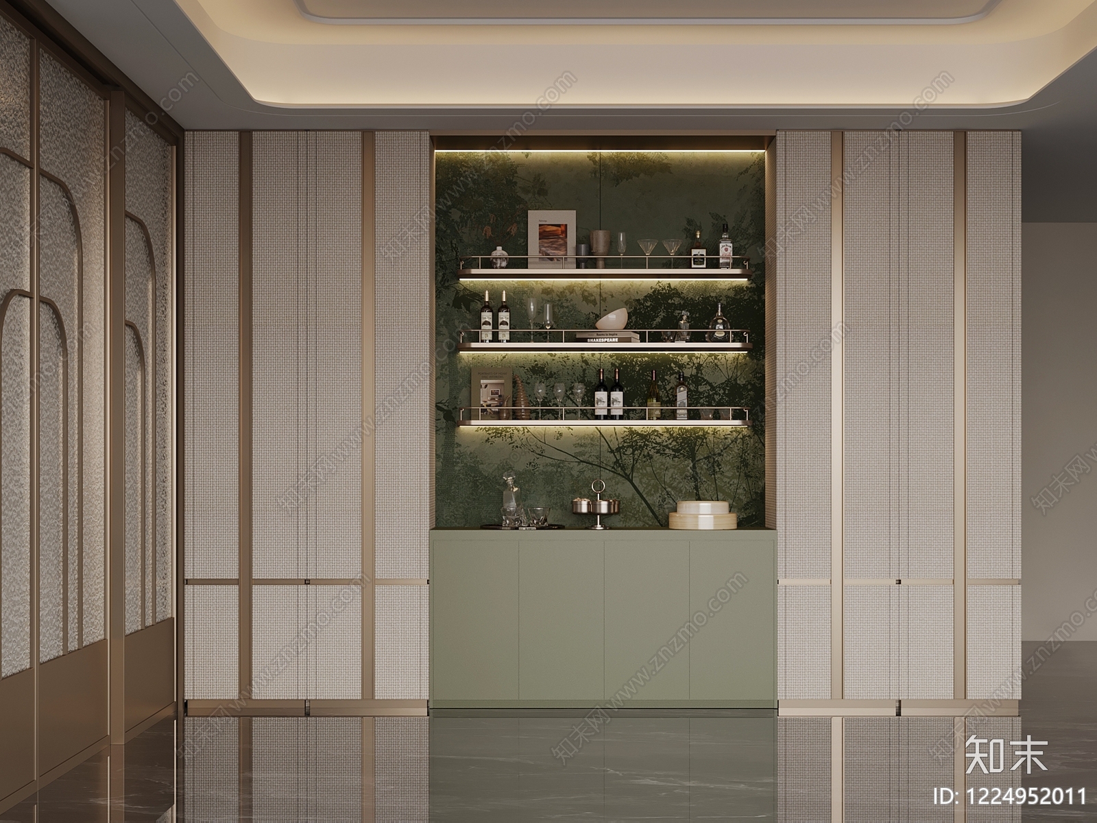 轻奢酒柜3D模型下载【ID:1224952011】
