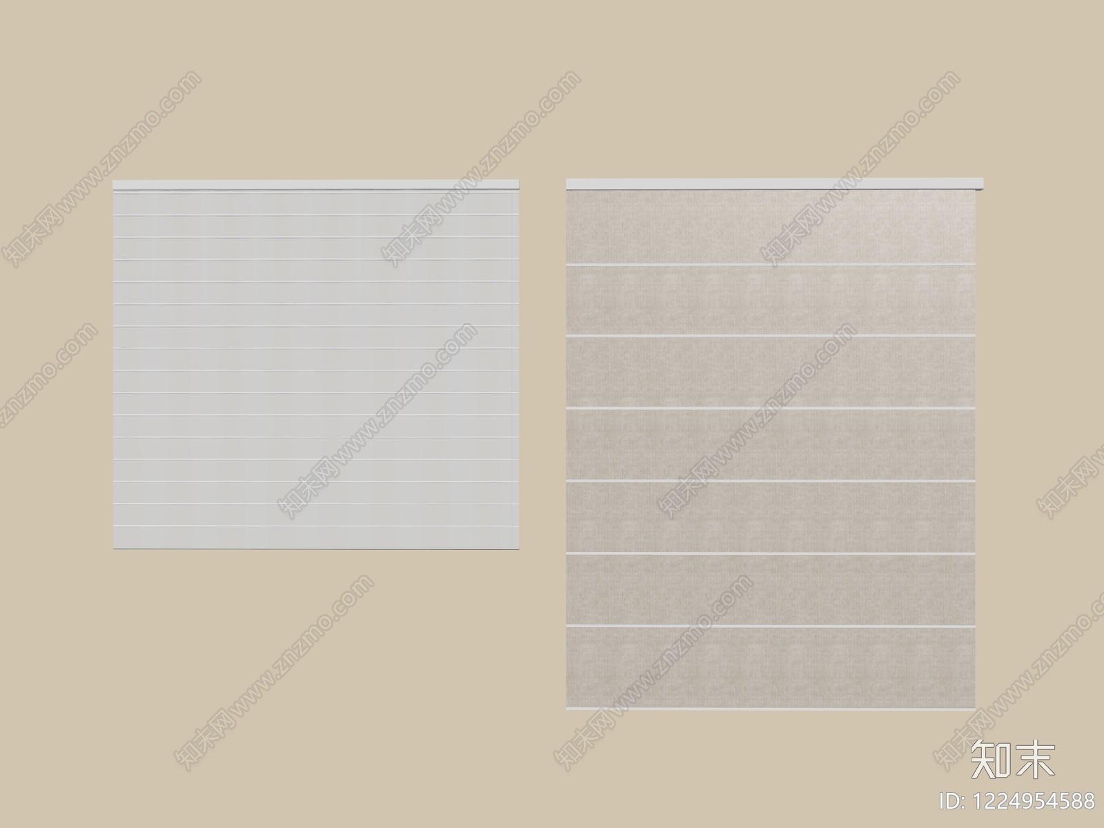 极简窗帘SU模型下载【ID:1224954588】