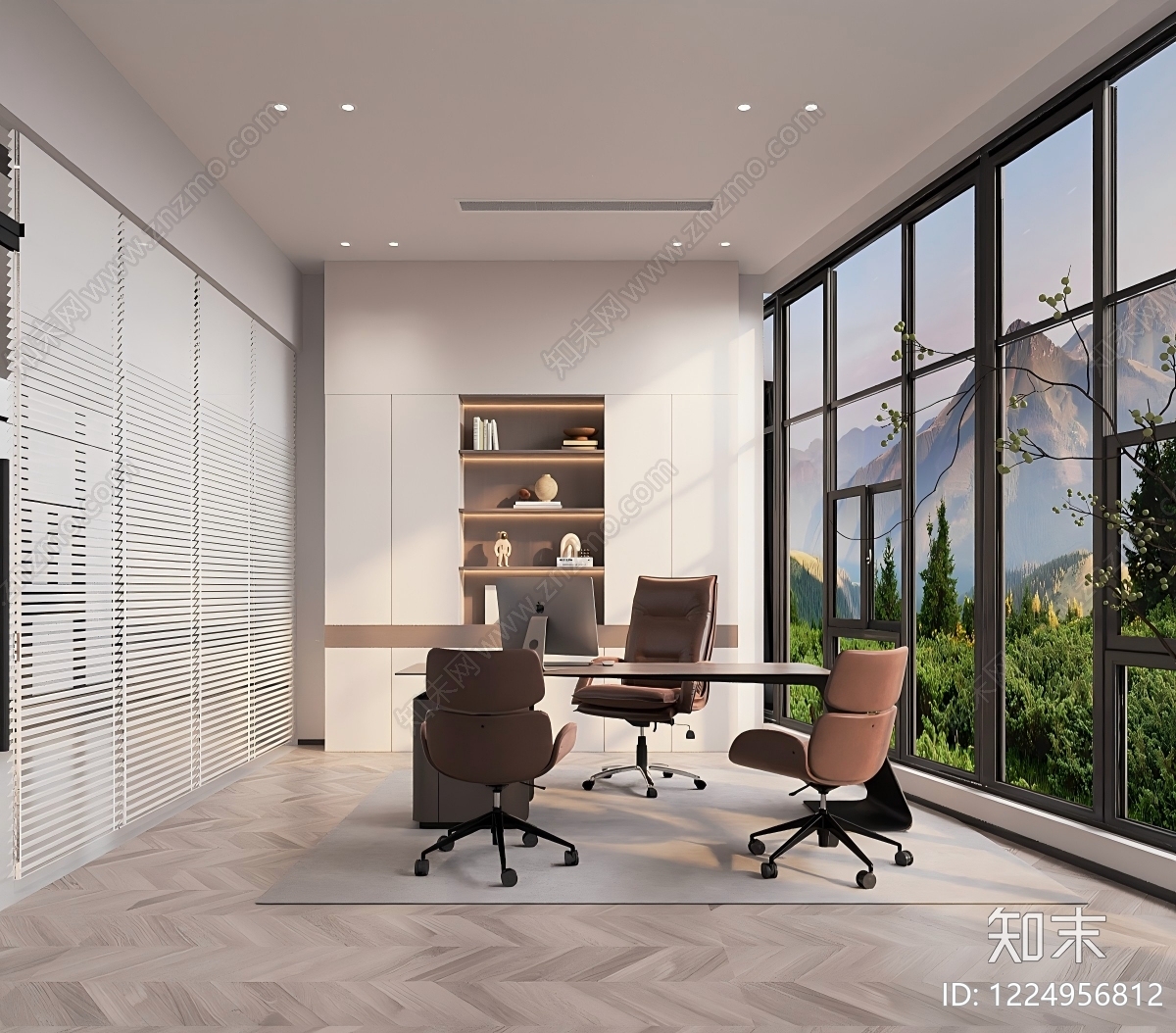 现代办公大厅3D模型下载【ID:1224956812】