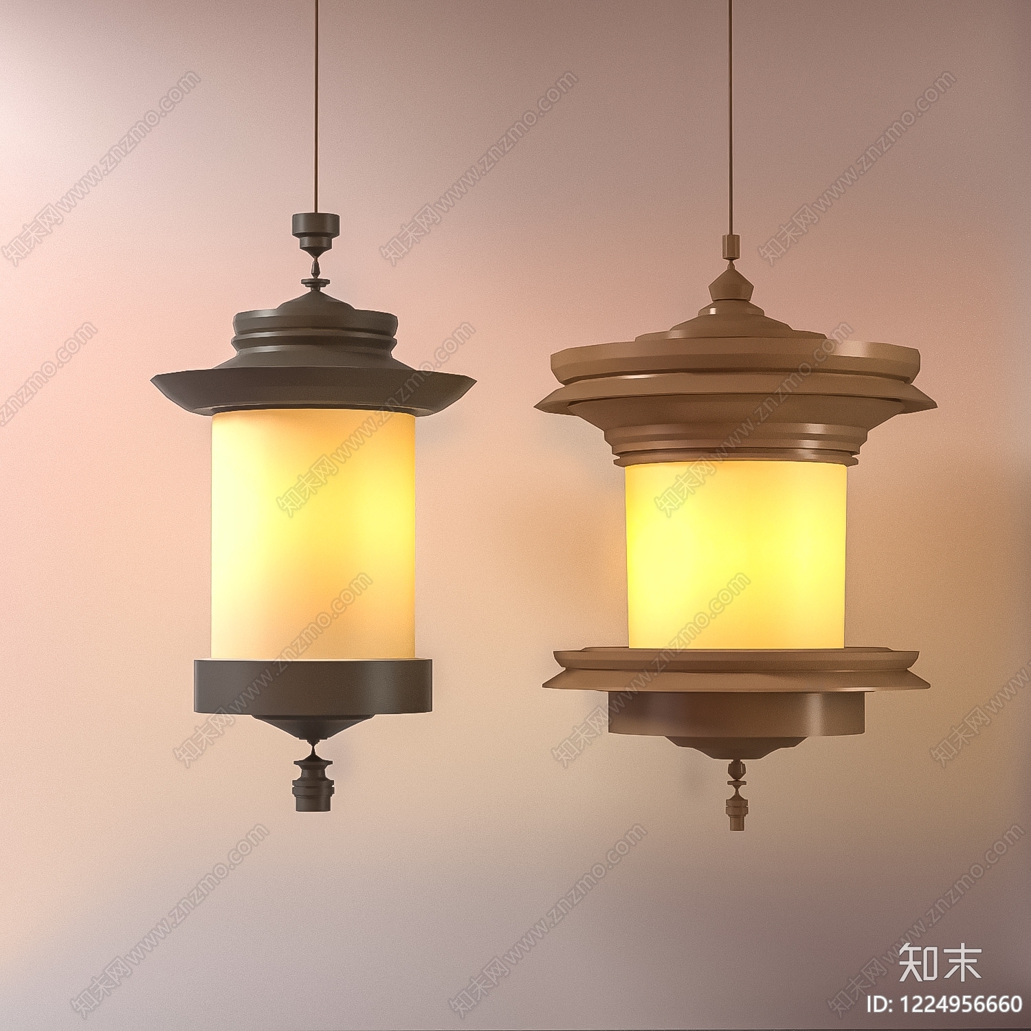 新中式灯笼SU模型下载【ID:1224956660】