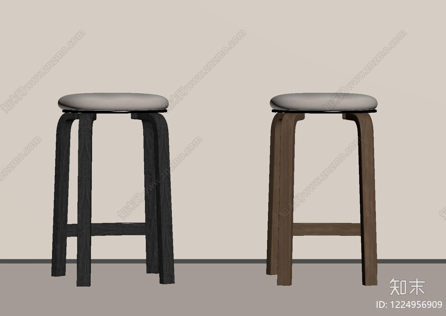 极简吧凳SU模型下载【ID:1224956909】