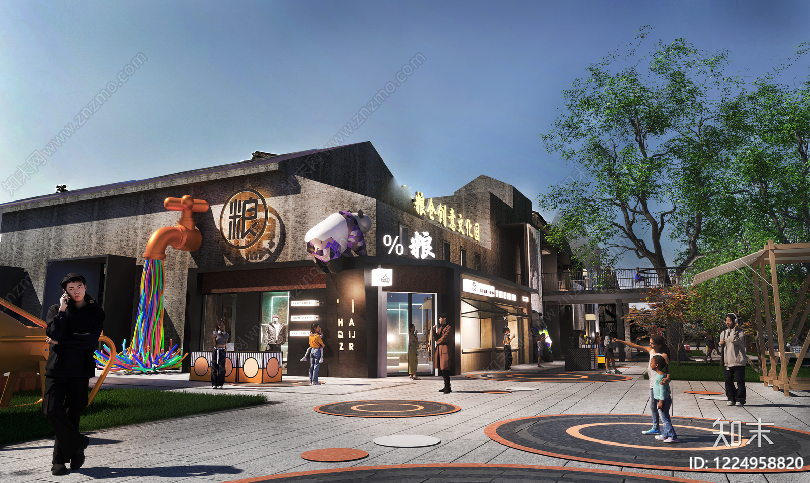 现代商业街SU模型下载【ID:1224958820】
