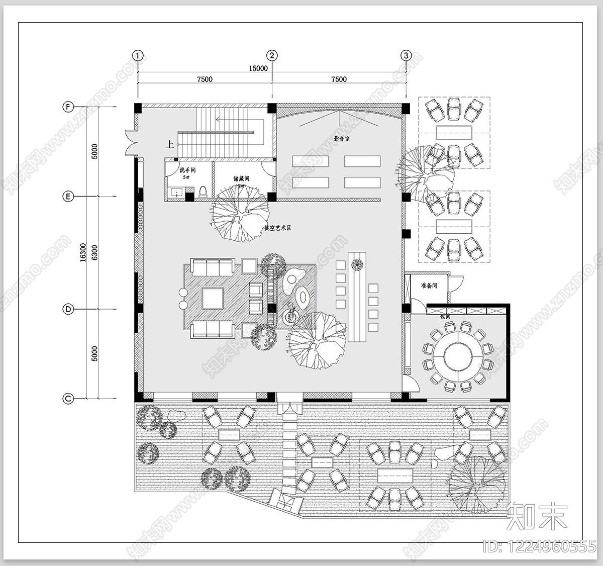 酒吧cad施工图下载【ID:1224960555】
