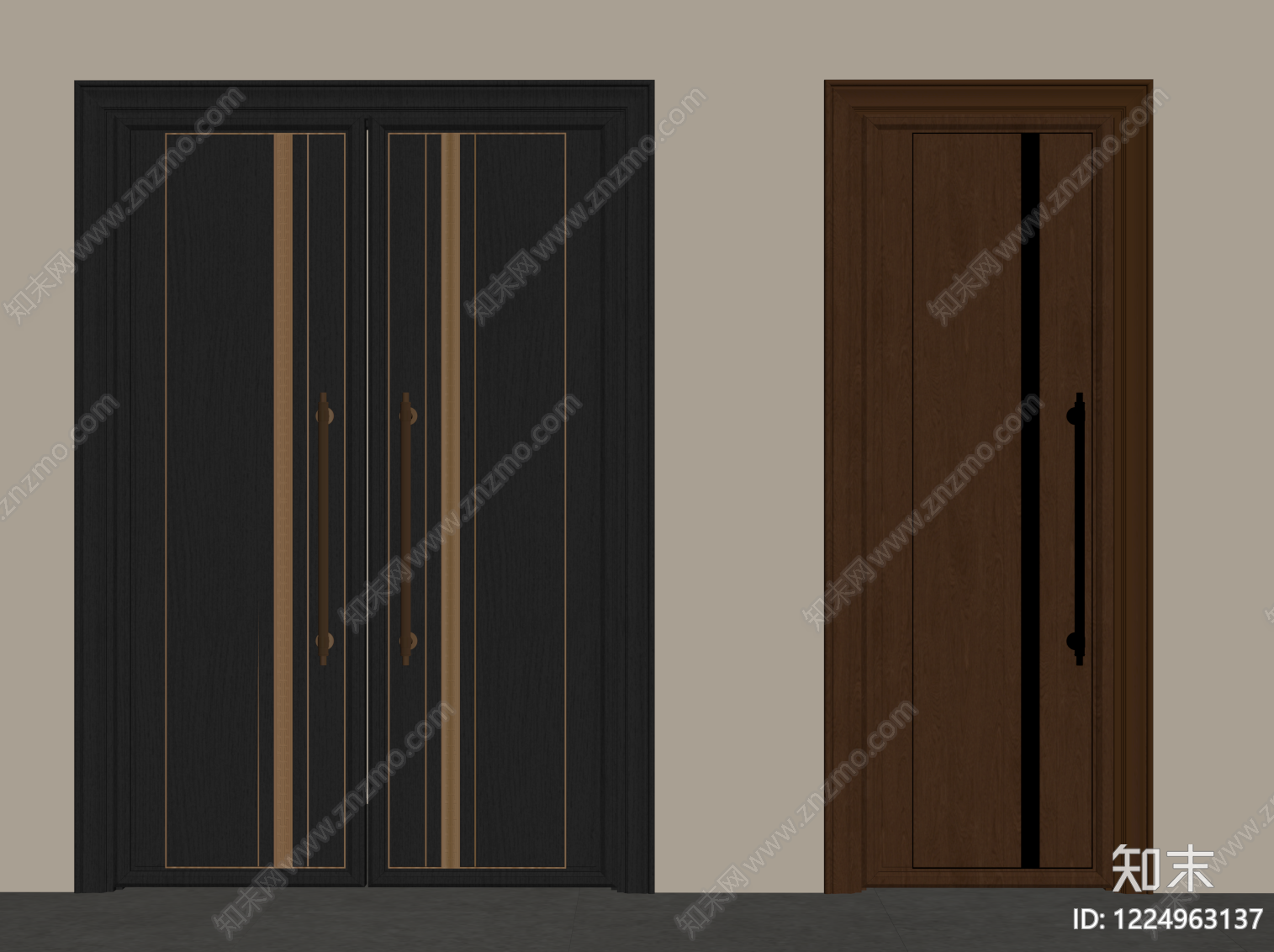 轻奢双开门SU模型下载【ID:1224963137】