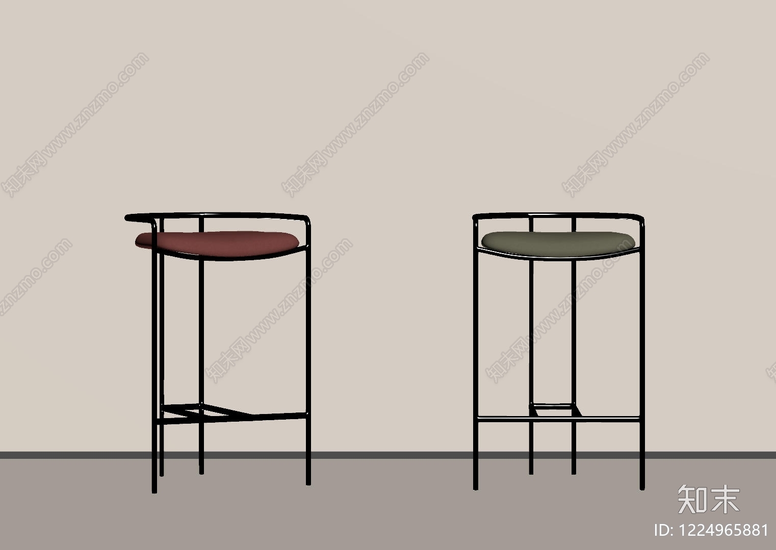 极简吧椅SU模型下载【ID:1224965881】
