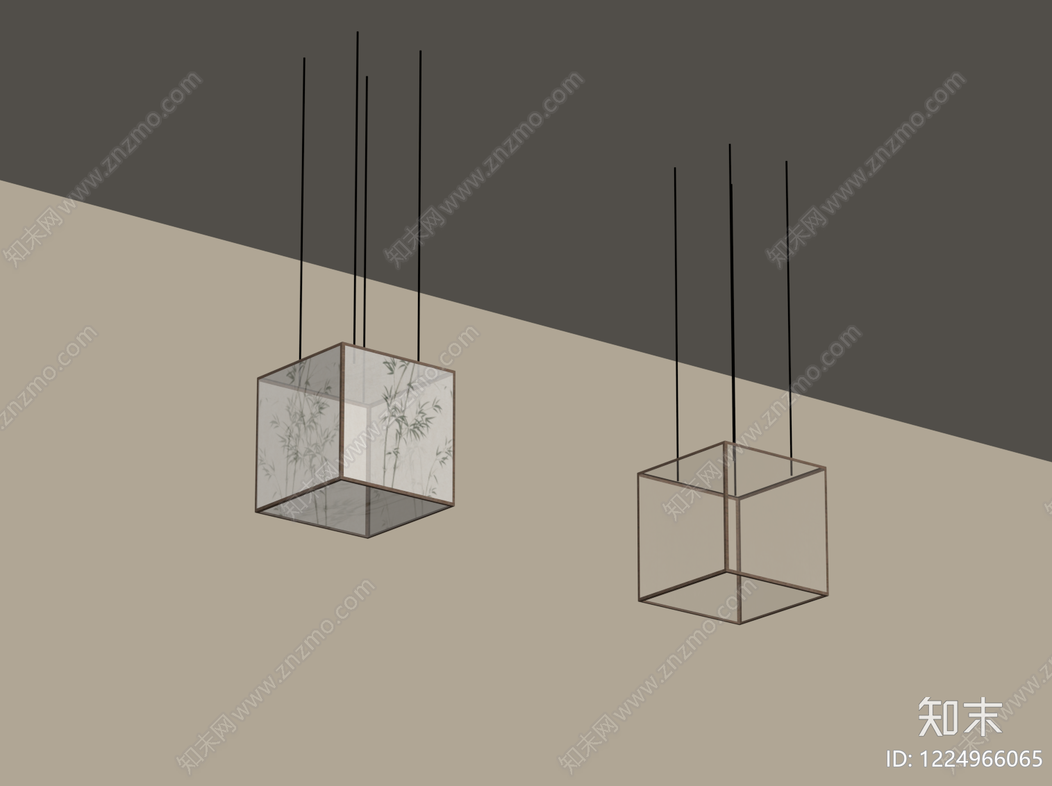 新中式吊灯组合SU模型下载【ID:1224966065】