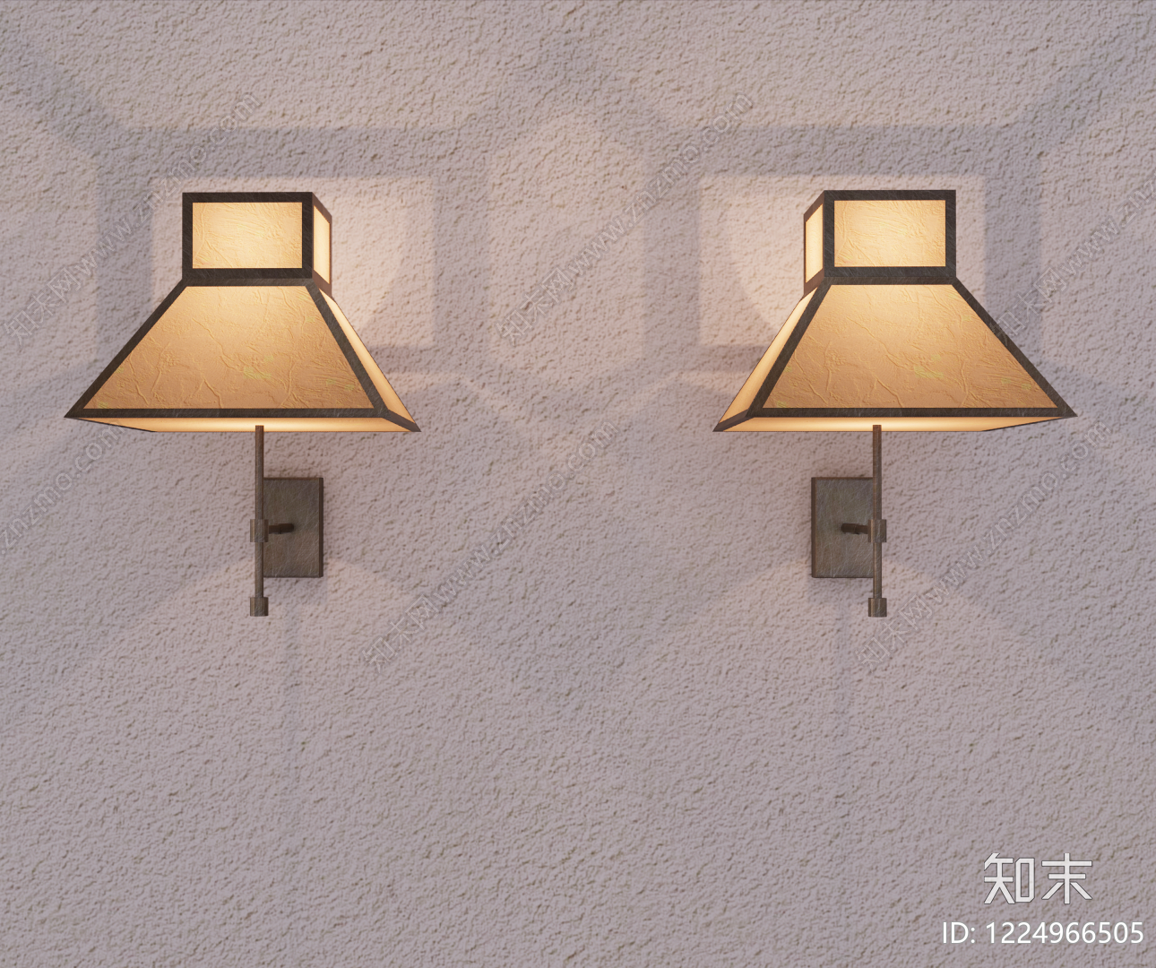 日式壁灯SU模型下载【ID:1224966505】