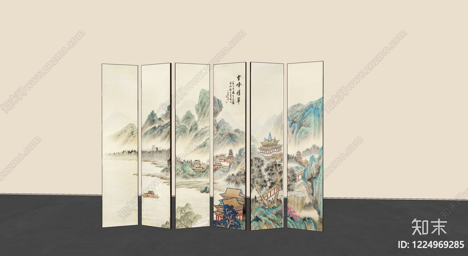中式屏风SU模型下载【ID:1224969285】
