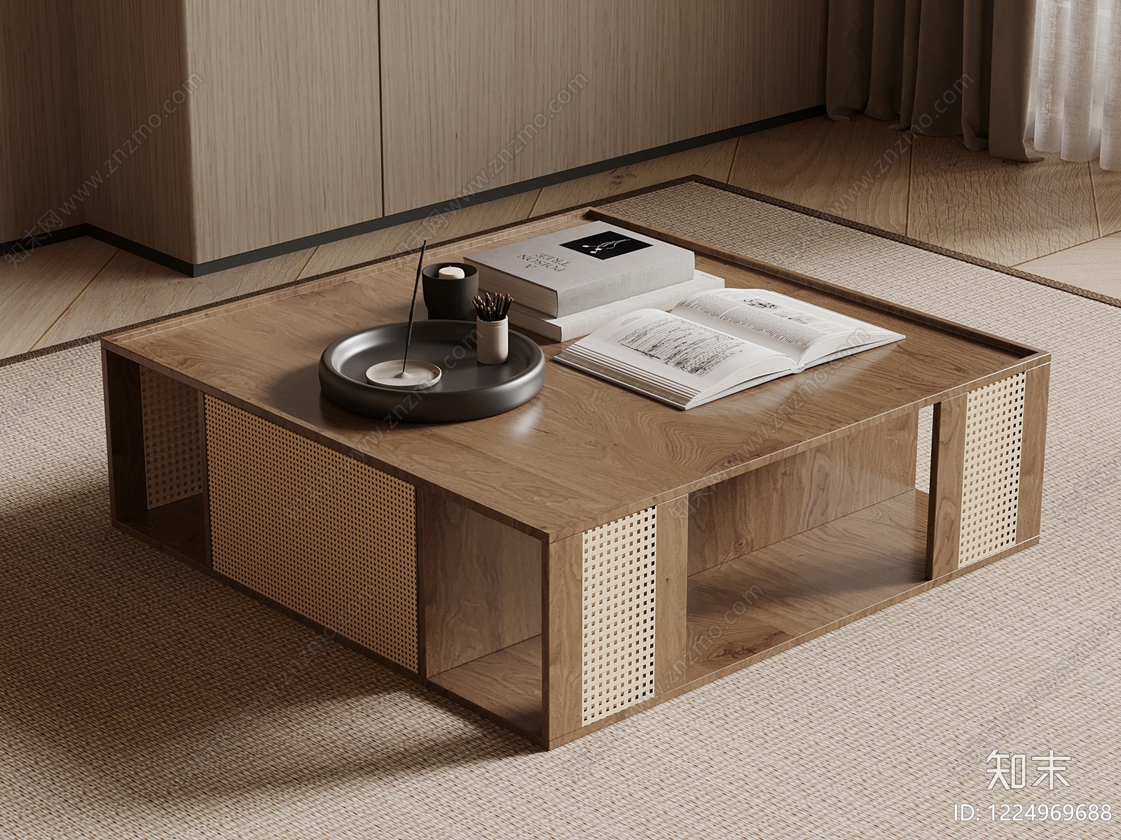 日式茶几SU模型草图