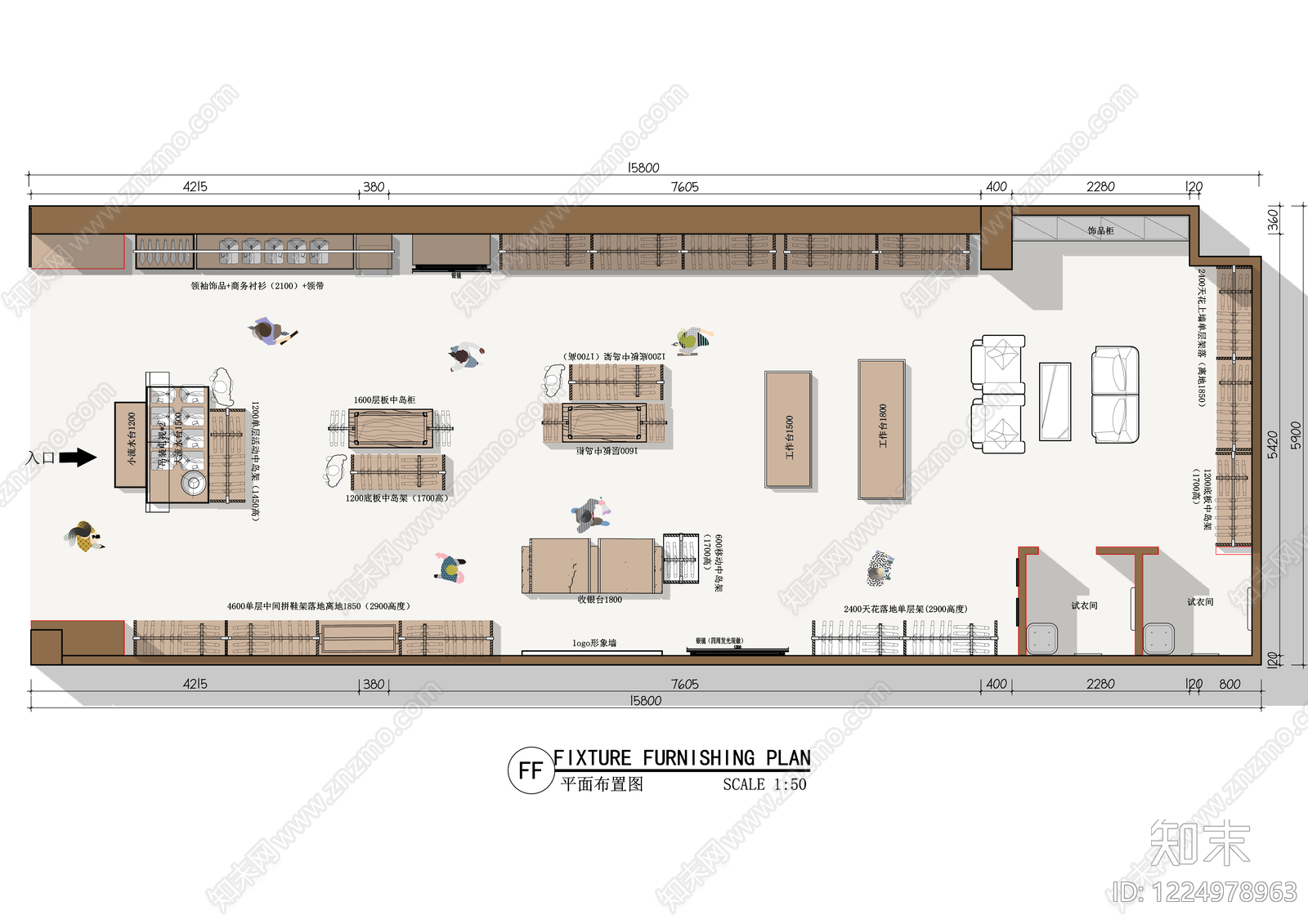 服装店cad施工图下载【ID:1224978963】