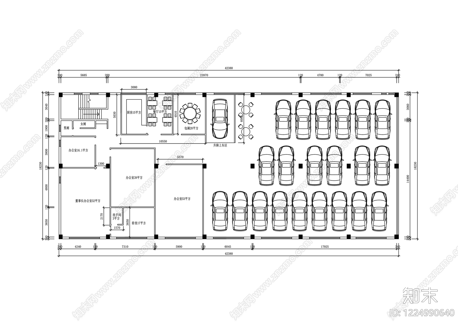 4s店cad施工图下载【ID:1224990640】