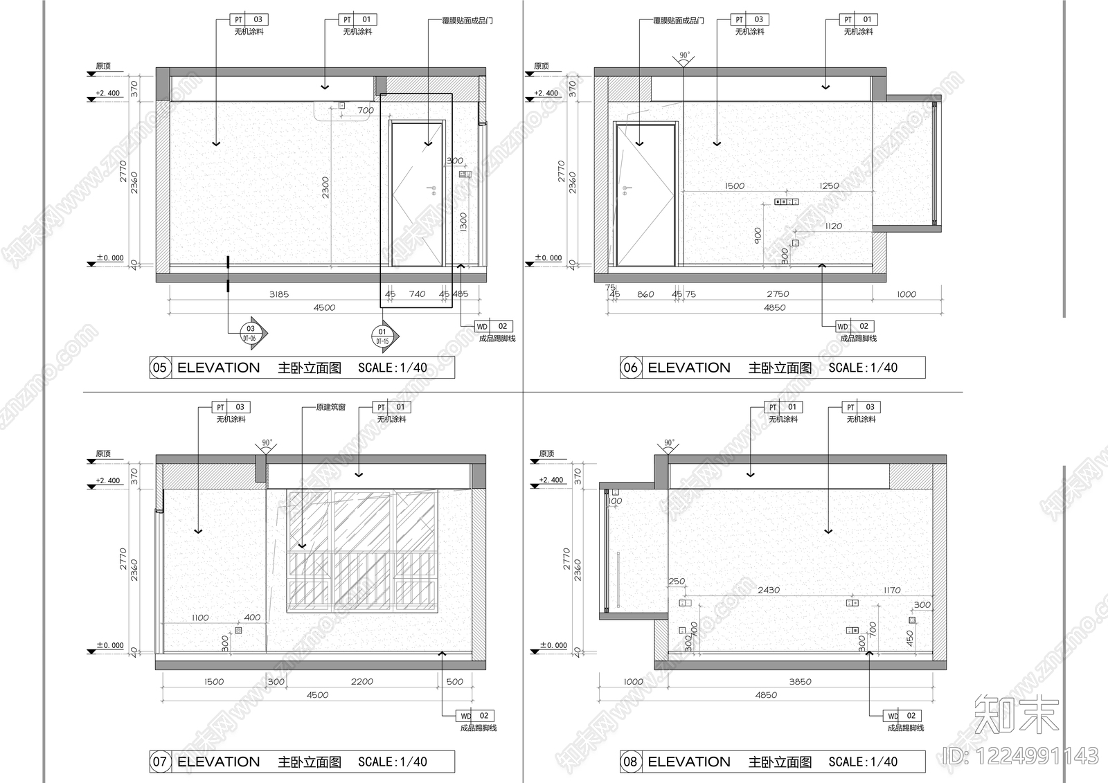 小户型平层cad施工图下载【ID:1224991143】