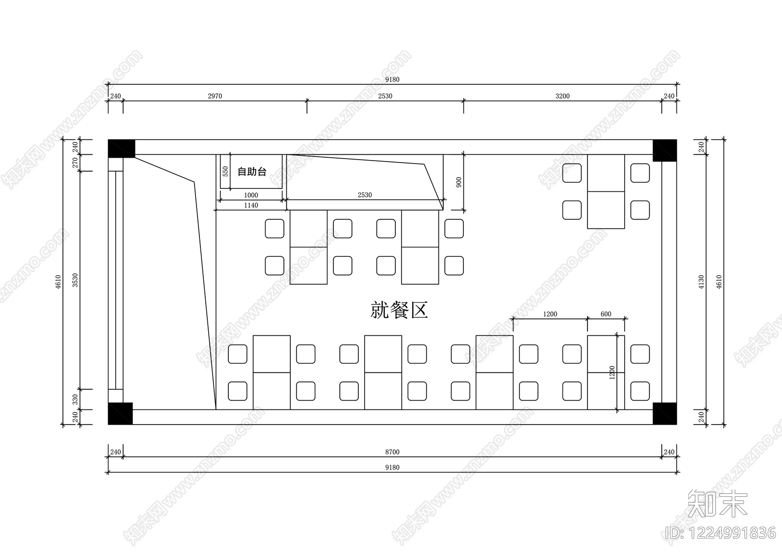 其他餐饮空间cad施工图下载【ID:1224991836】