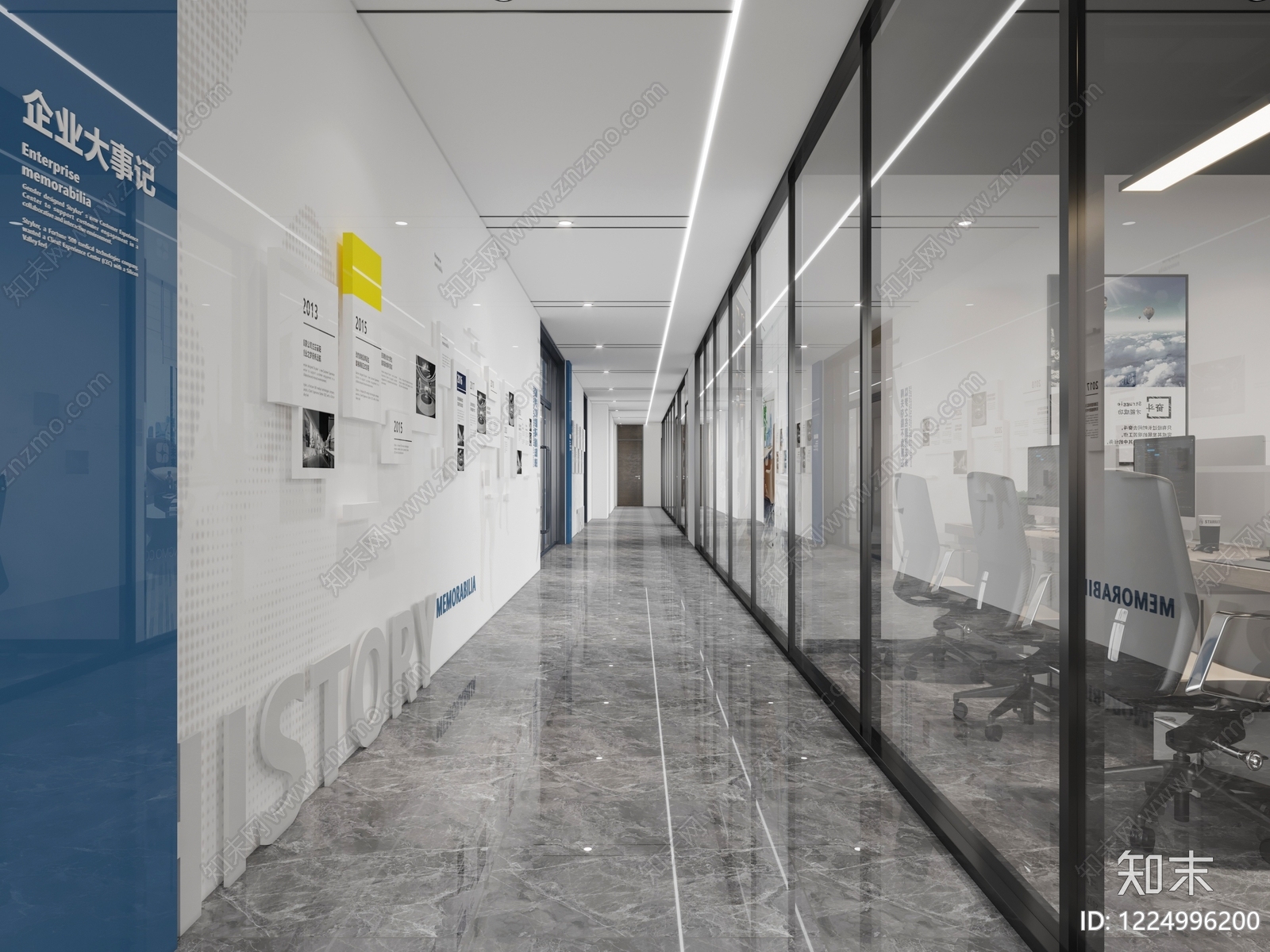 现代简约走廊3D模型下载【ID:1224996200】