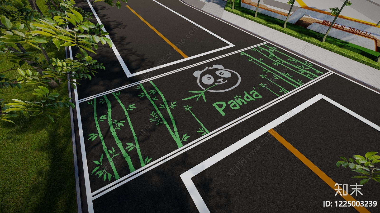 现代人行道路SU模型草图