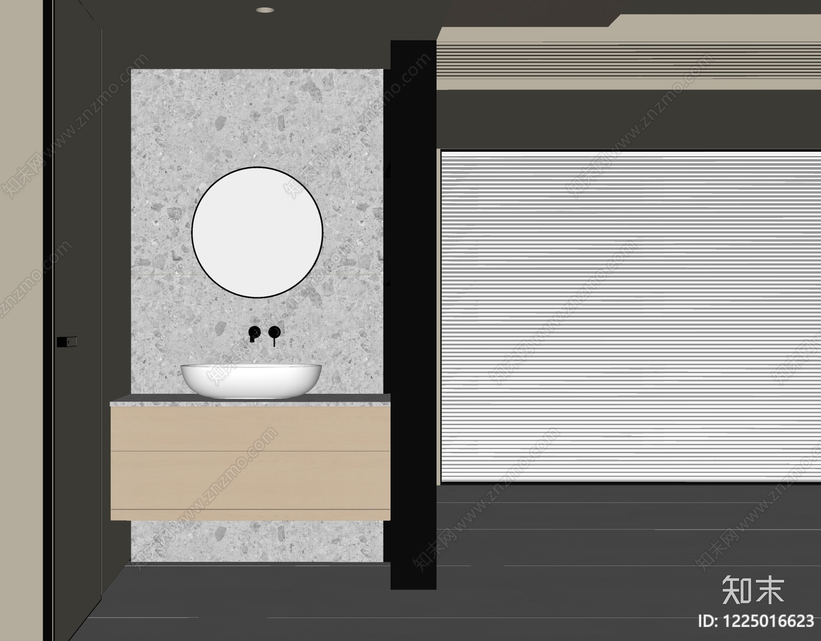 极简洗手台SU模型下载【ID:1225016623】