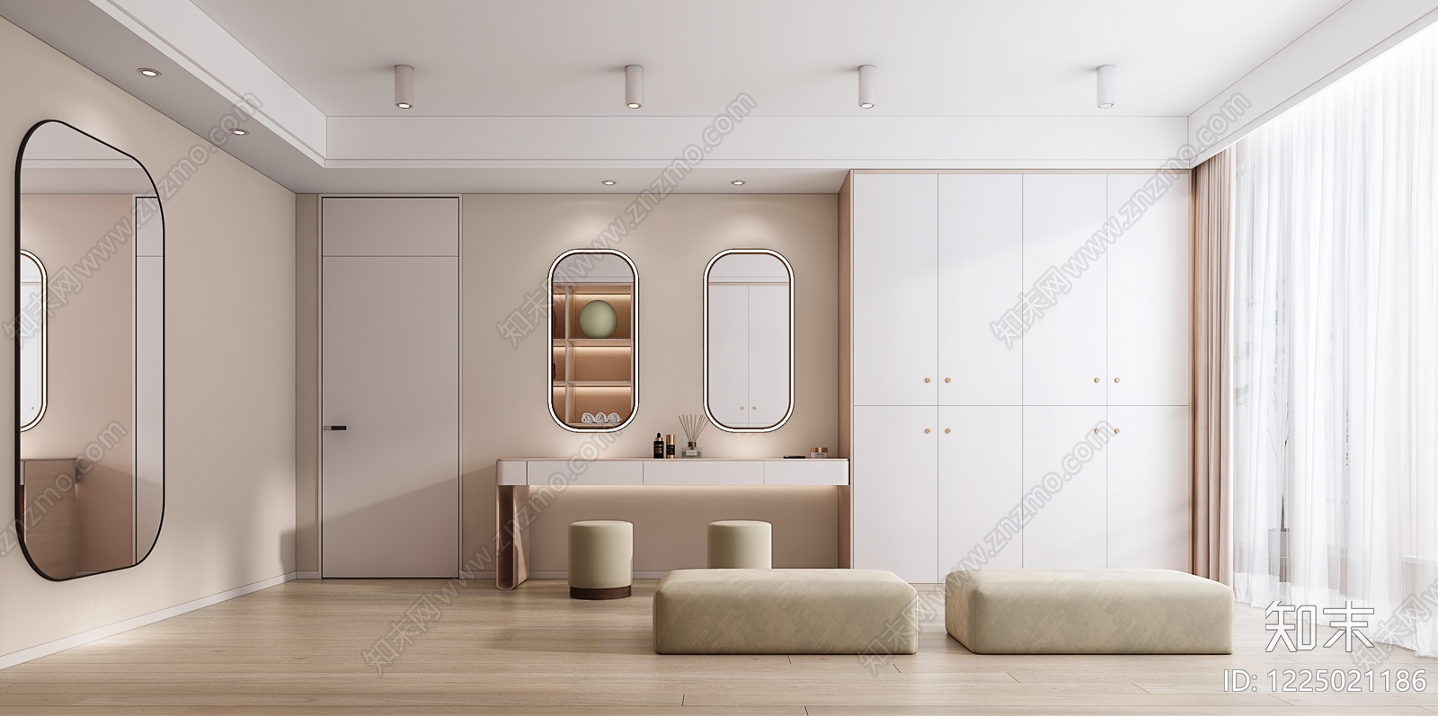 奶油风健身房3D模型下载【ID:1225021186】
